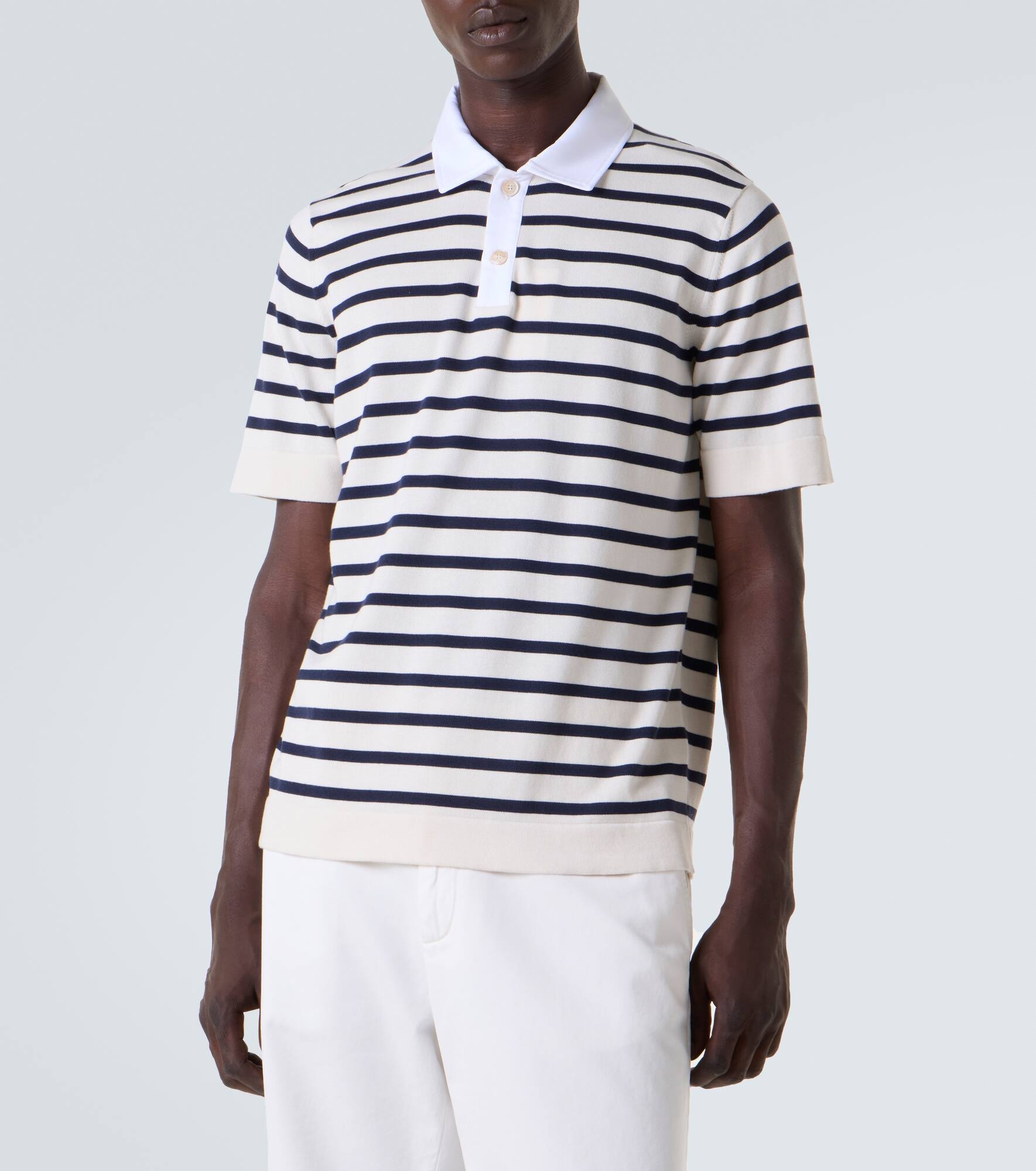 Striped cotton polo shirt - 3