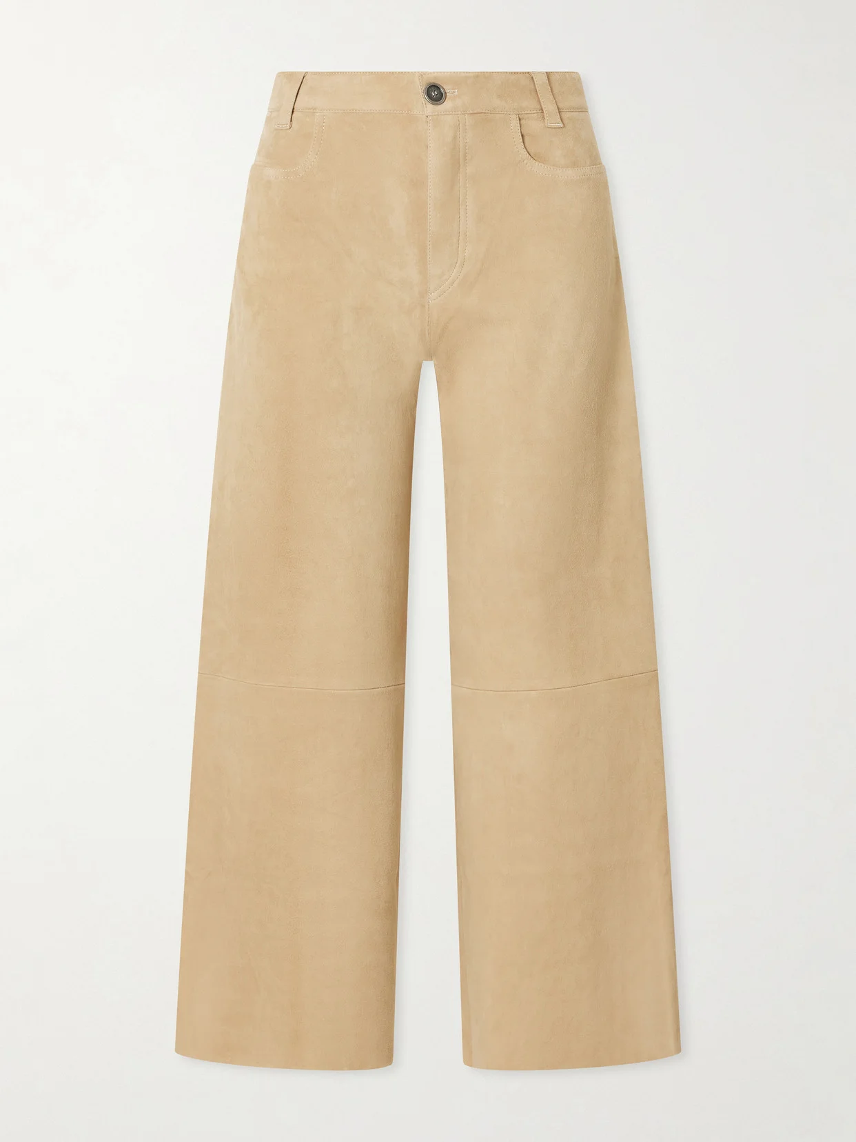 Lilou Cropped Suede Wide-leg Pants - 1
