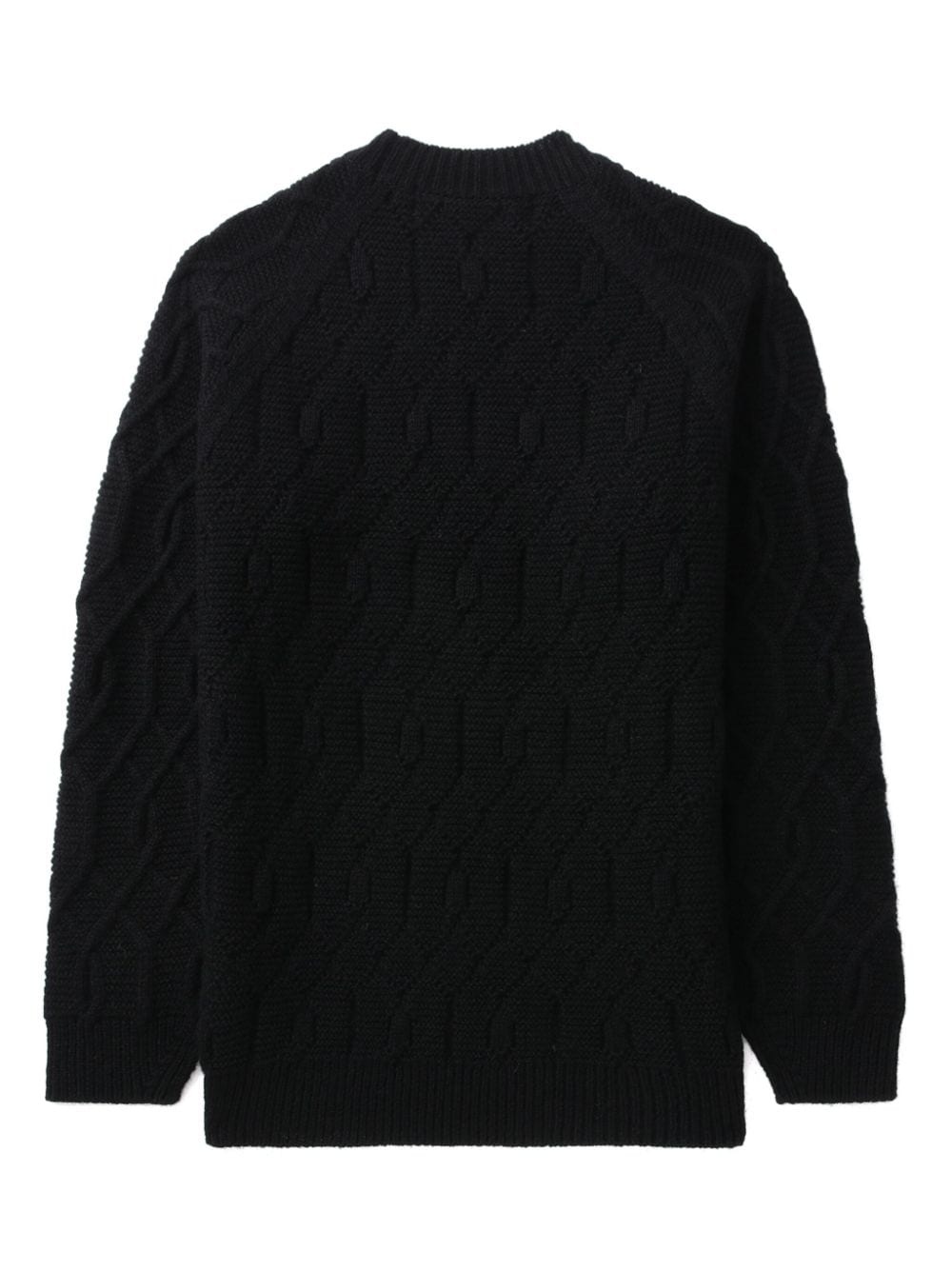 geometric-pattern wool jumper - 6