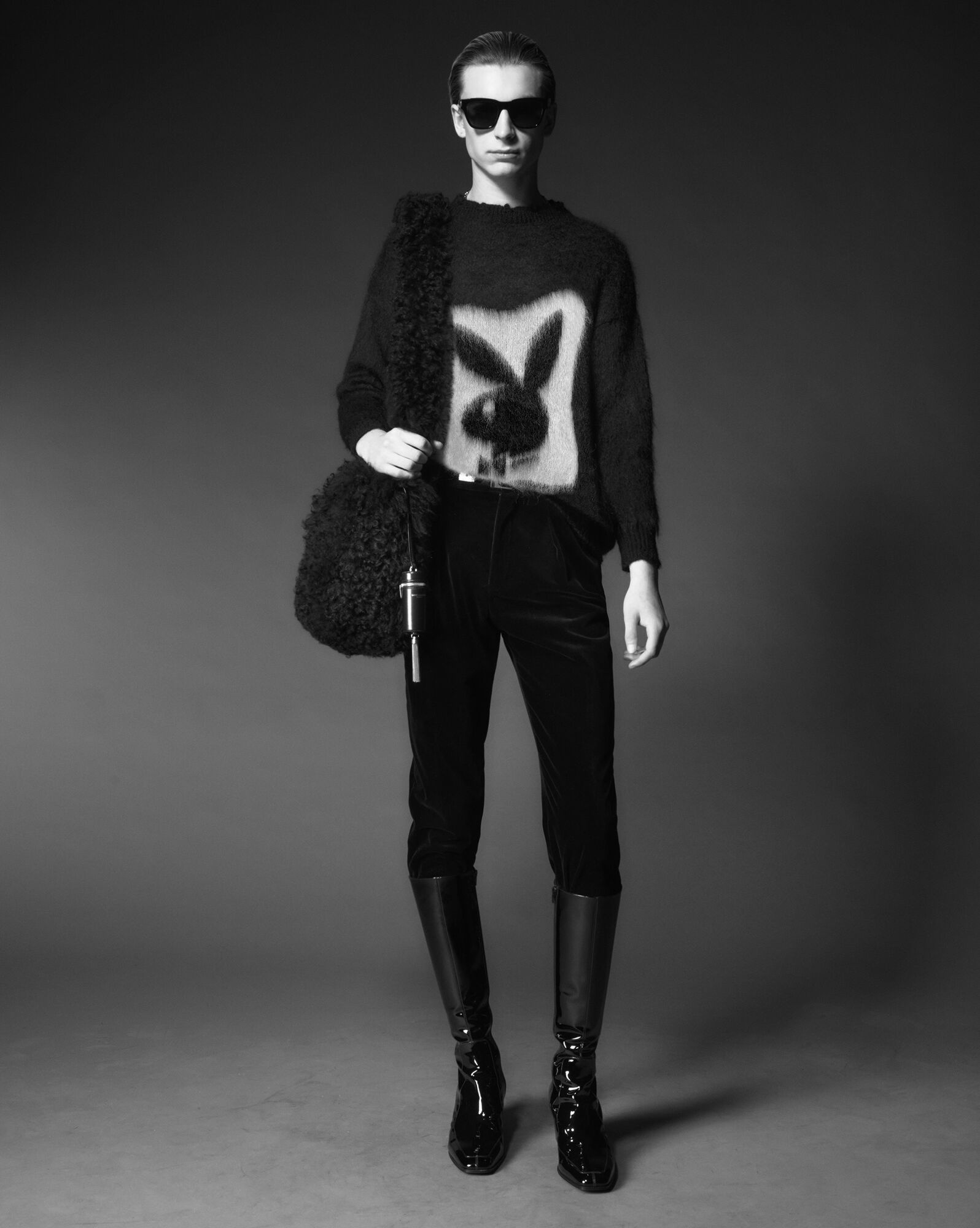 SAINT LAURENT playboy sweater in mohair | REVERSIBLE