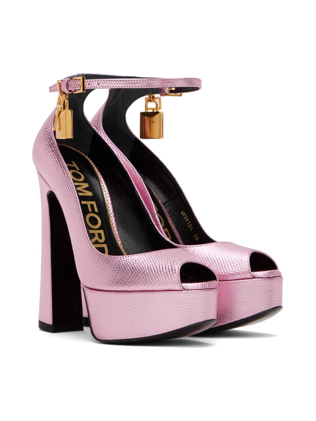 Pink Lizard Padlock Pumps - 4