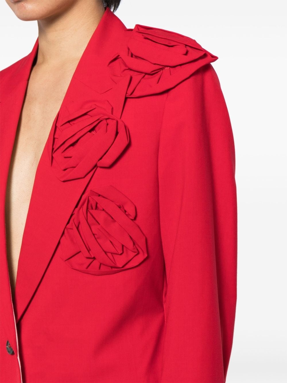 floral appliquÃ© v-neck blazer - 5