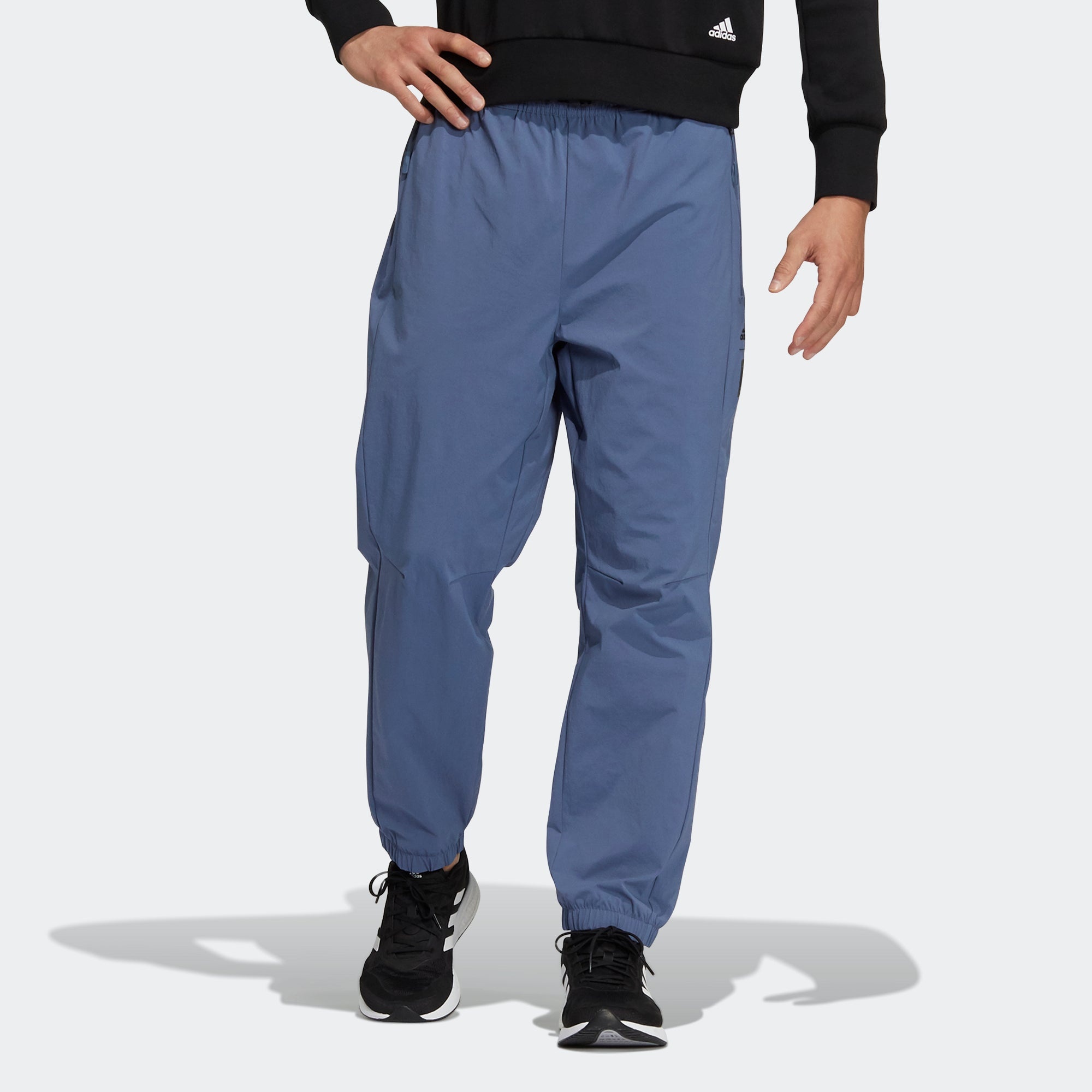 Men's adidas Wj Wv Pnt Martial Arts Series Woven Loose Bundle Feet Sports Pants/Trousers/Joggers Sky - 2