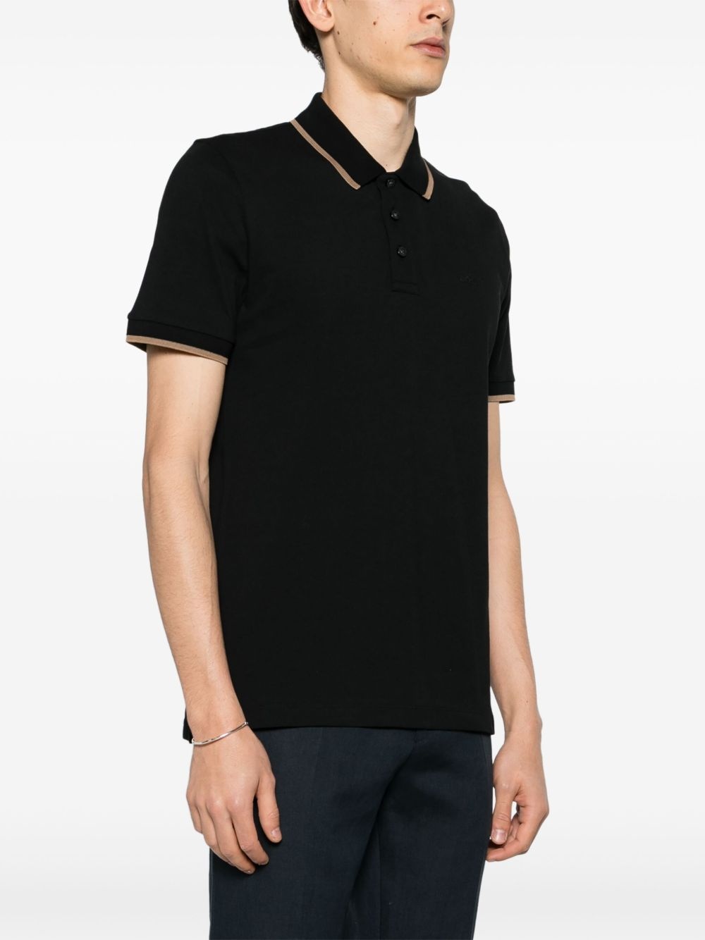 logo-embroidered cotton polo shirt - 3