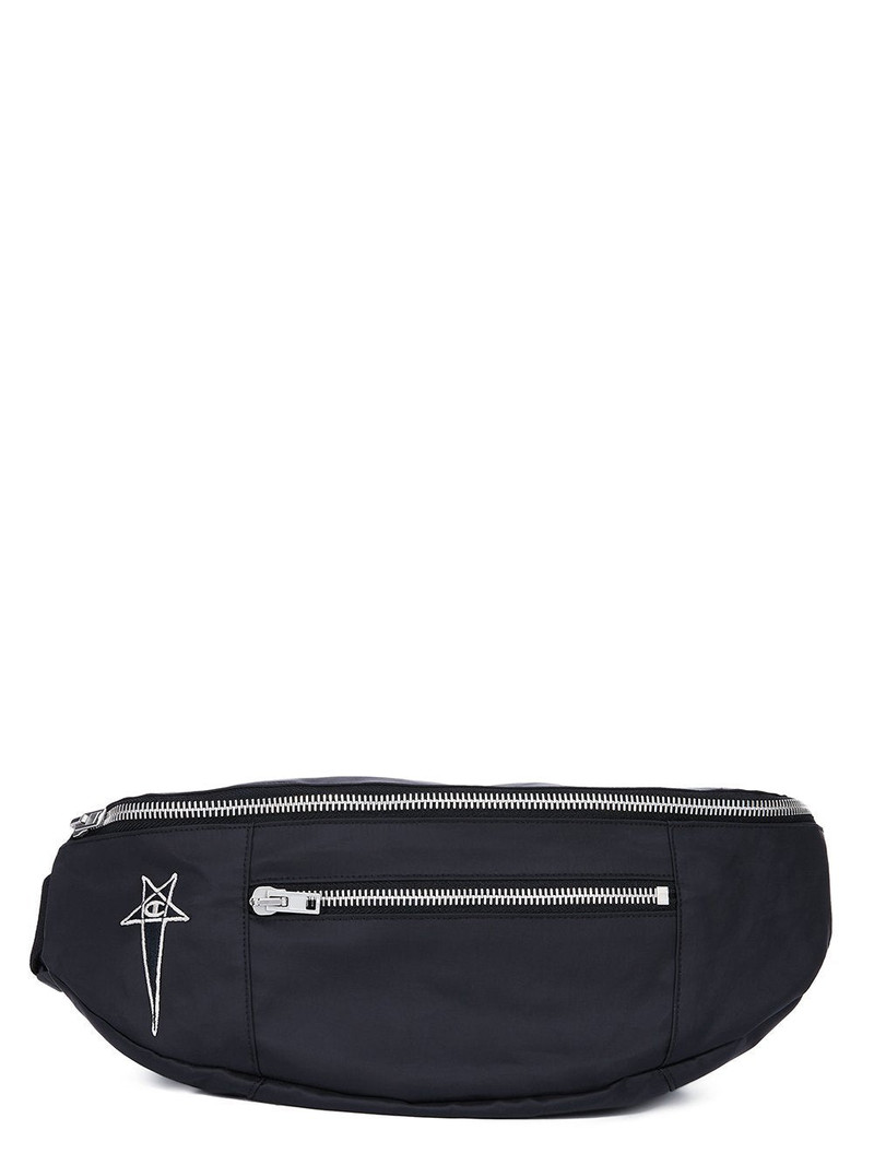 Rick Owens X  Champion Woven Bumbag Black outlook