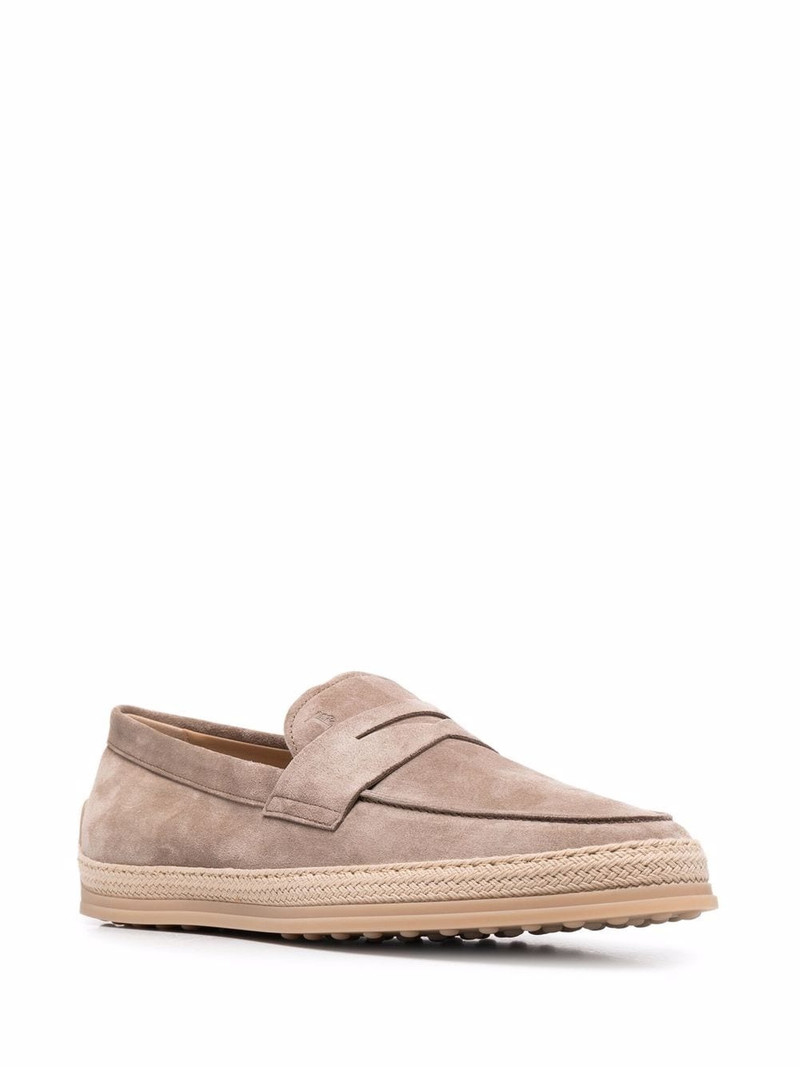 Tod's woven-trim penny loafers outlook