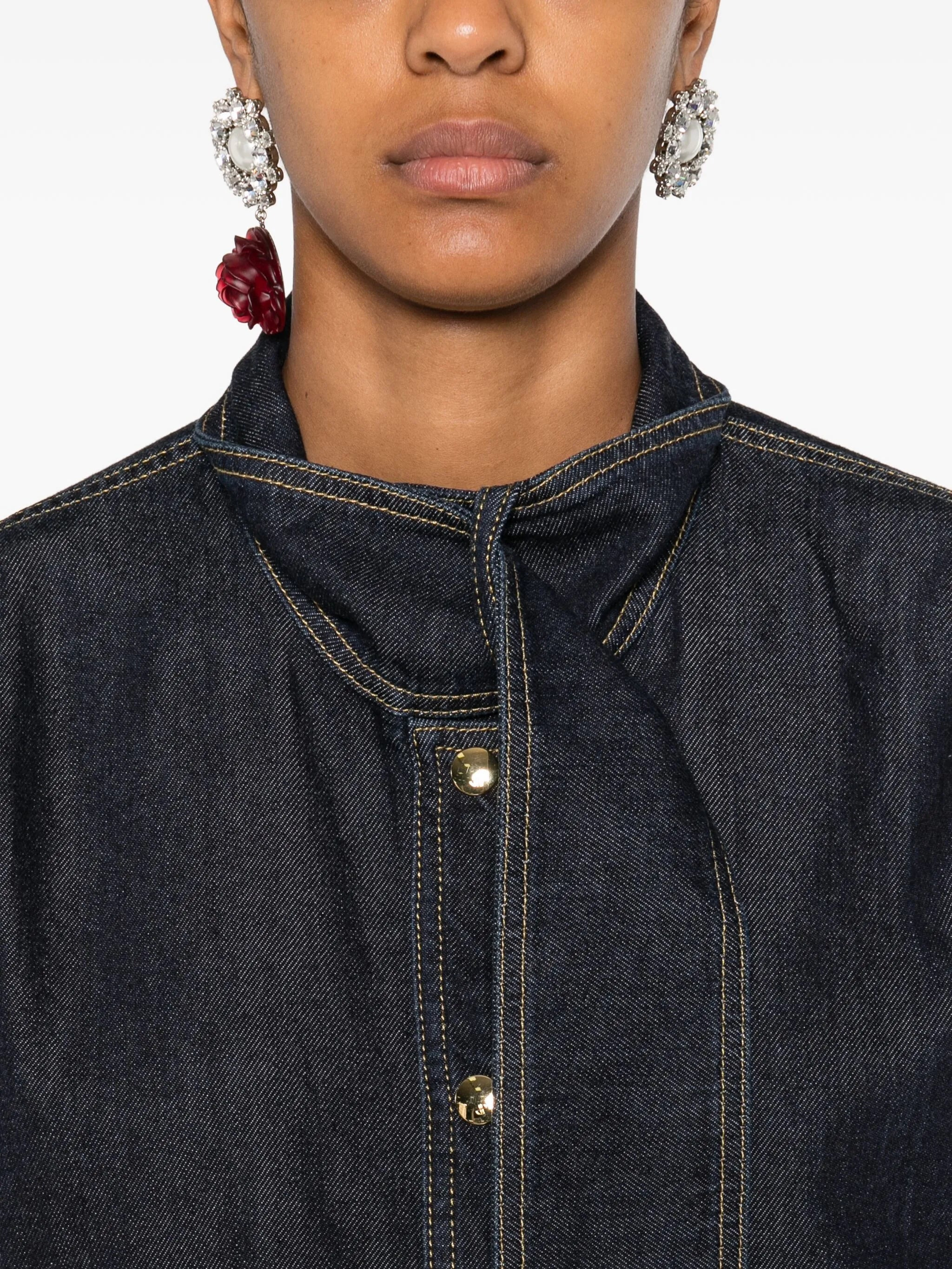 Patou Embroidered-logo Denim Shirt - 5