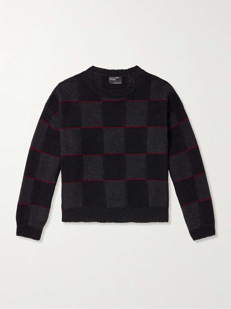 Checked Cashmere-Jacquard Sweater 1
