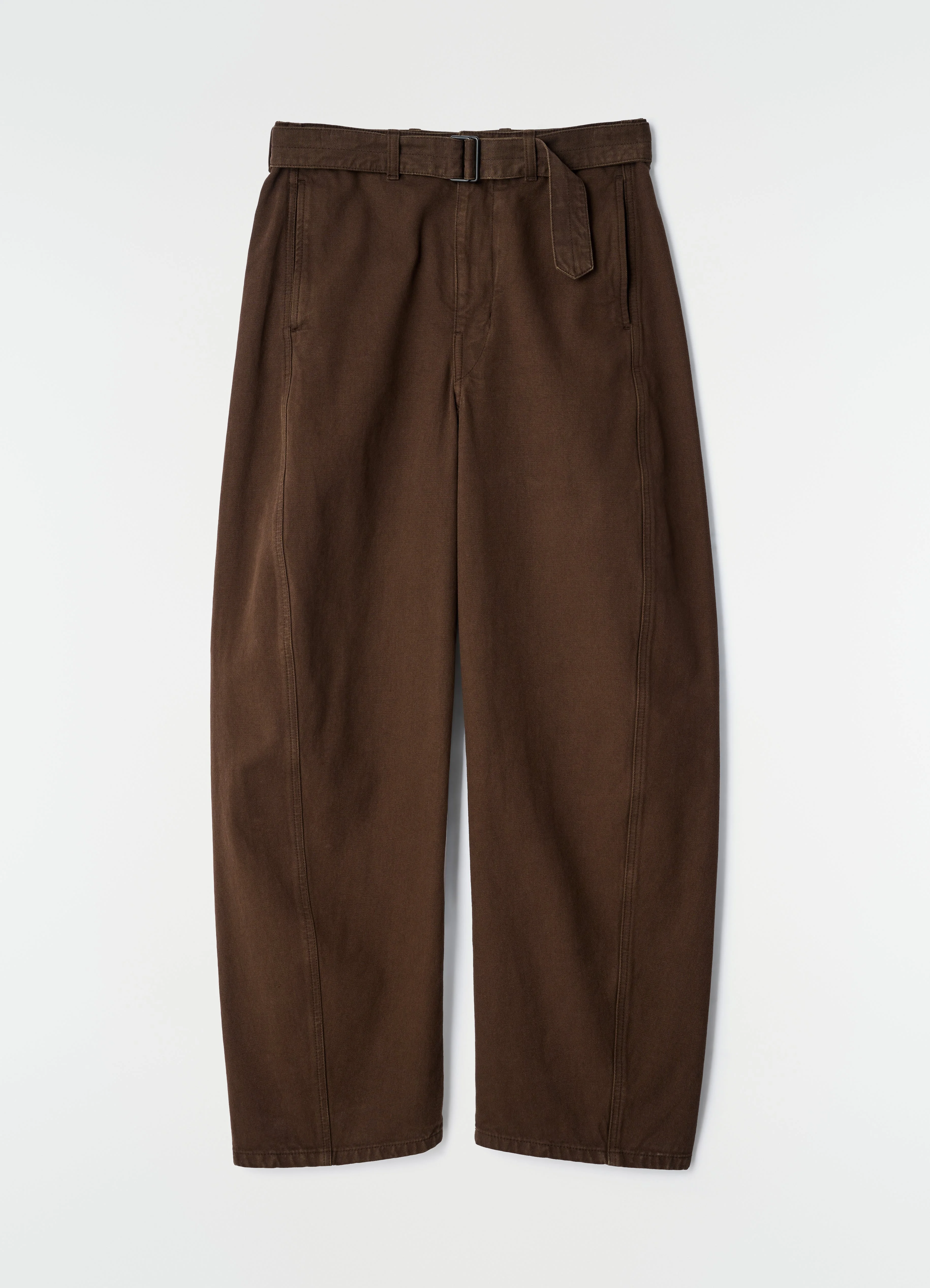 TWISTED BELTED PANTS IN DYED HEAVY BROKEN TWILL - 1
