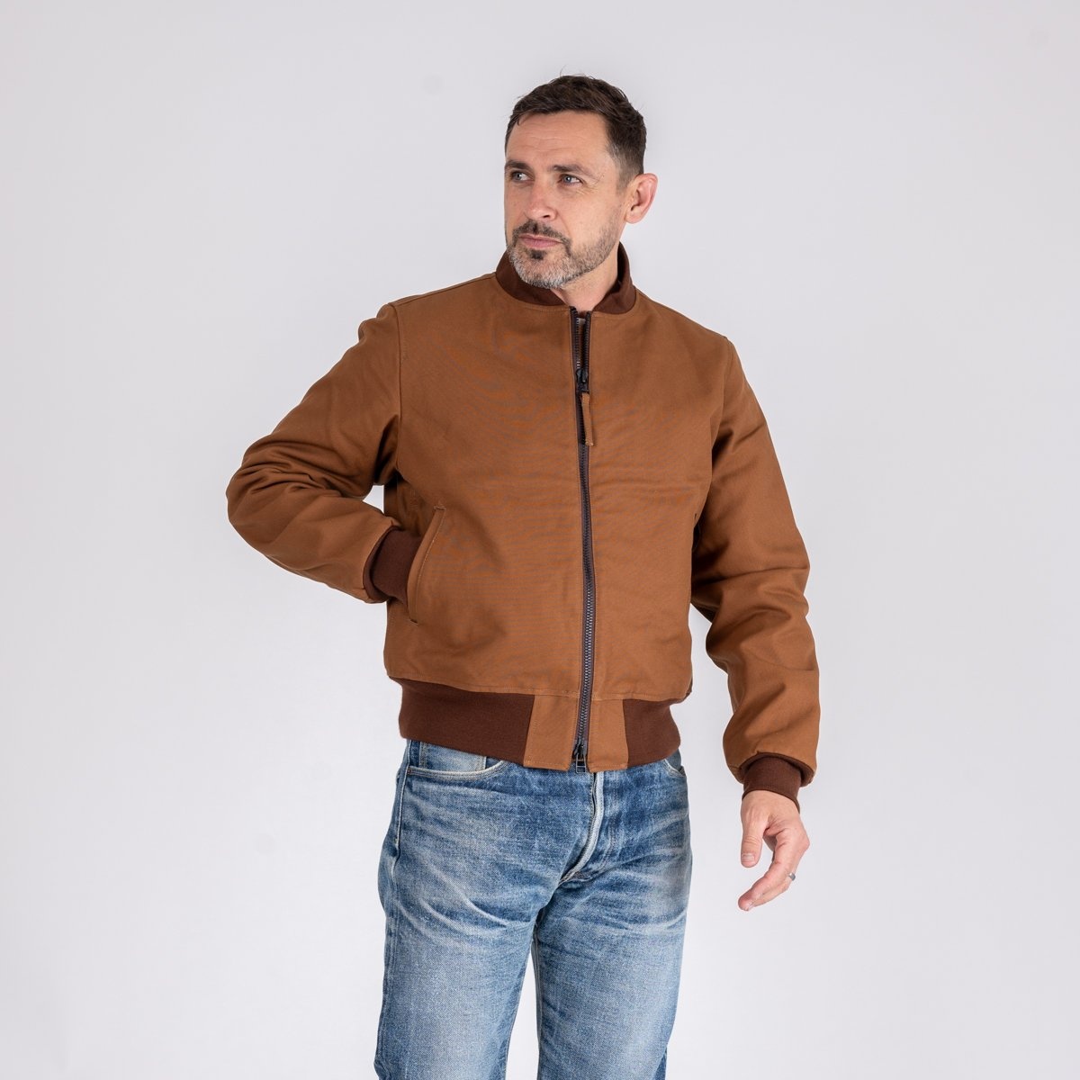 IHM-44-BRN 17oz Duck Type L-2B Flight Jacket - Brown - 2