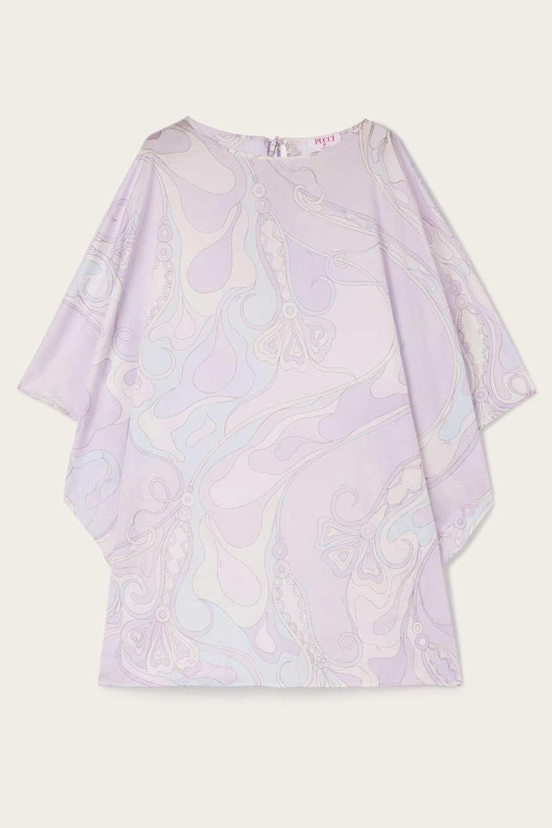 ORCHIDEE PRINT SHORT COTTON KAFTAN 1