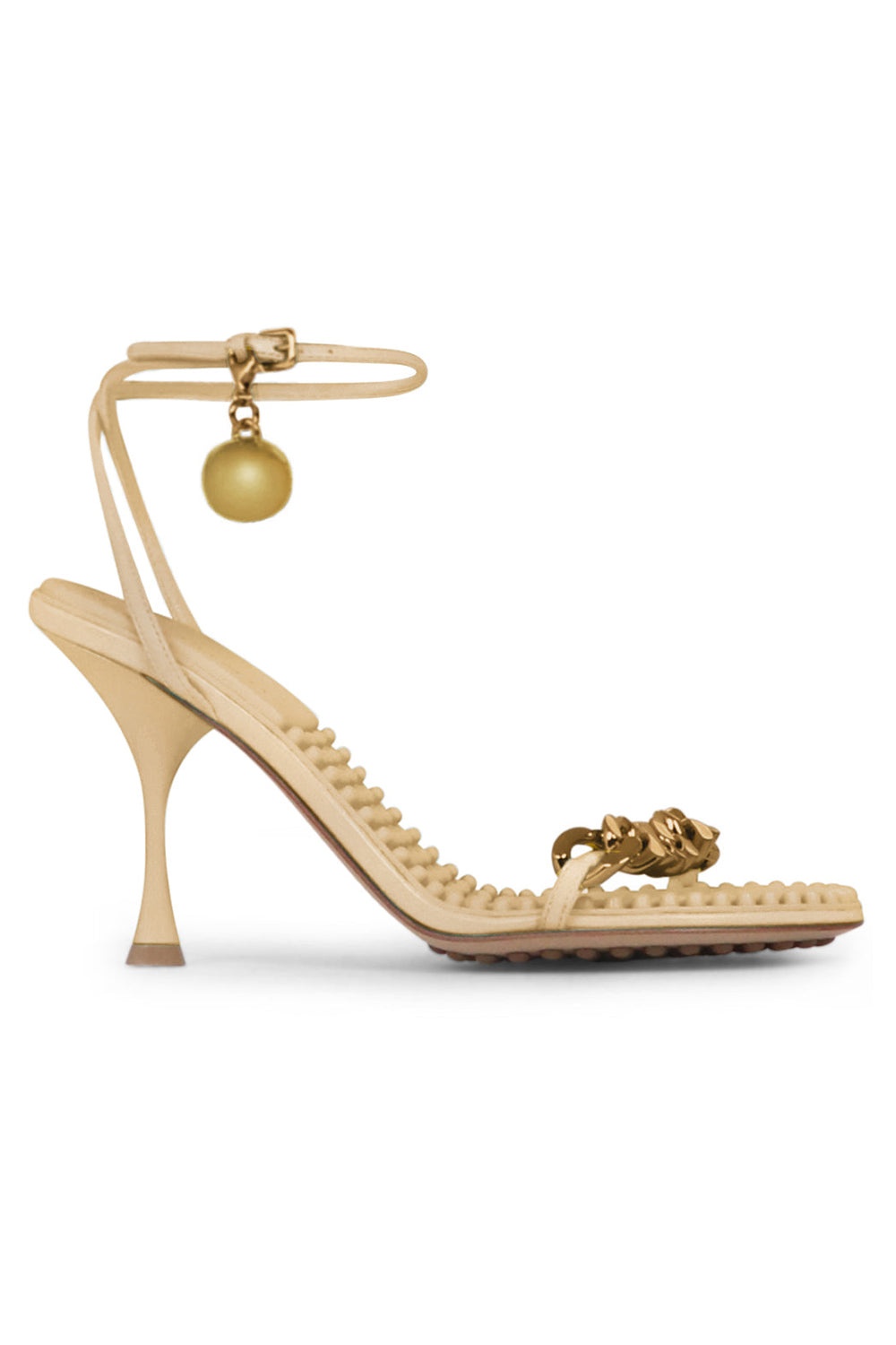DOT ANKLE STRAP 90MM SANDAL | CANE SUGAR - 2