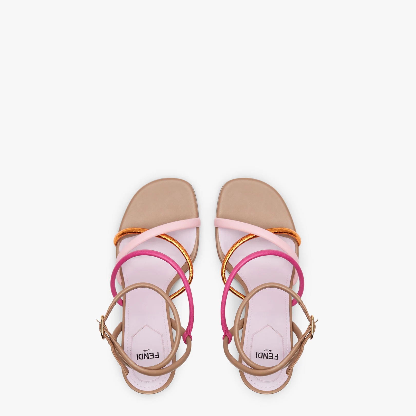 Pink nappa leather high-heeled sandals - 4