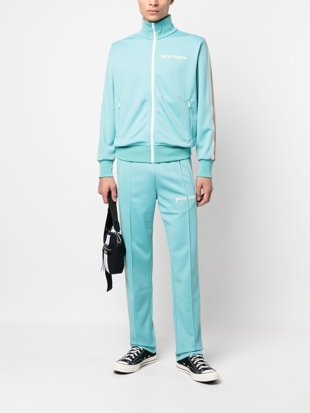 logo-print zip-up track jacket - 2