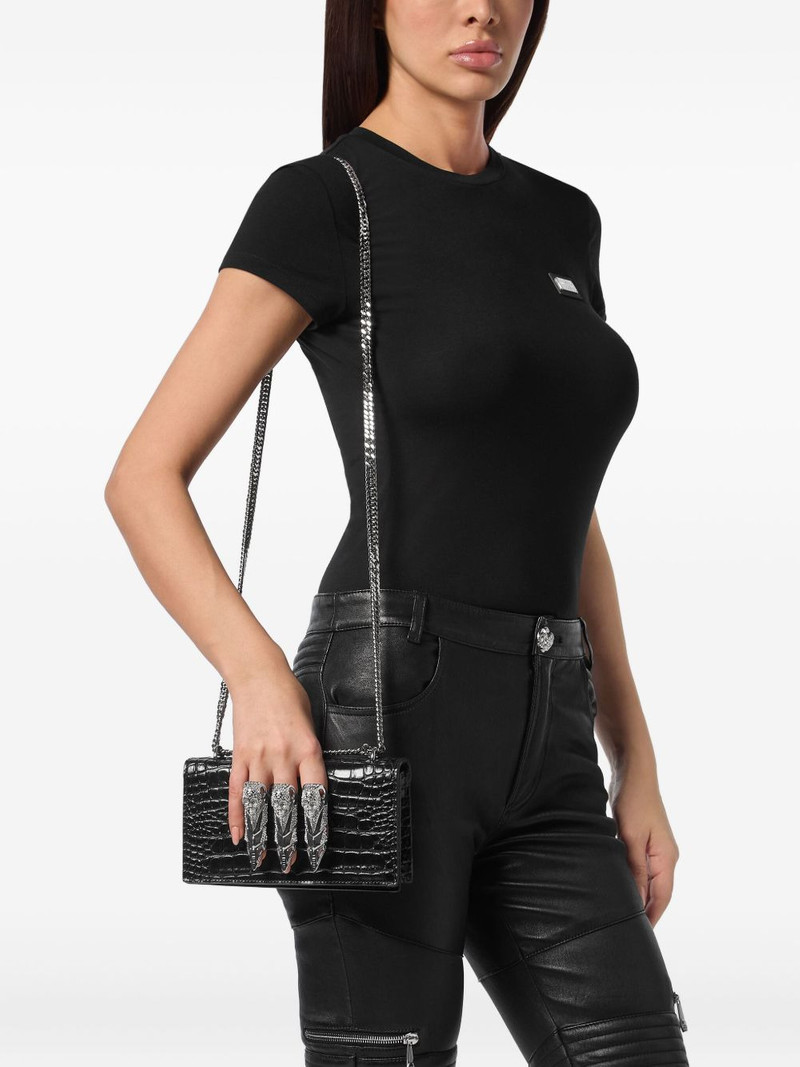 PHILIPP PLEIN crocodile-print claw clutch outlook