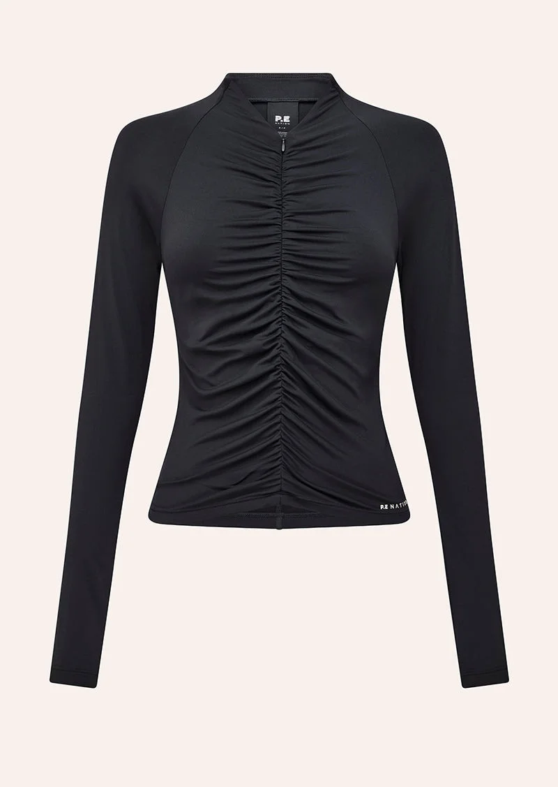 OFF DUTY LONG SLEEVE TOP IN BLACK - 1