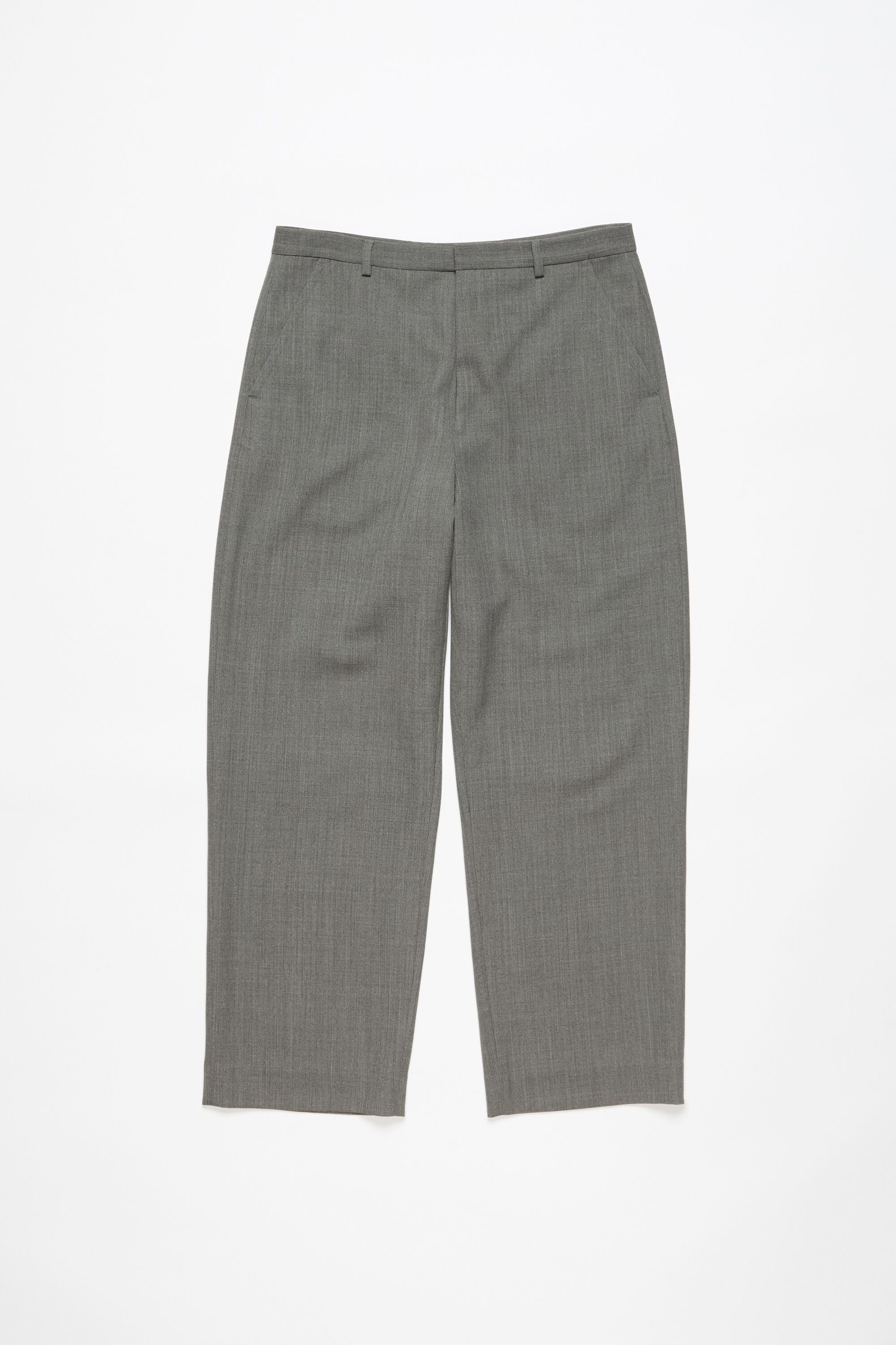 Wool blend trousers - Grey Melange - 7