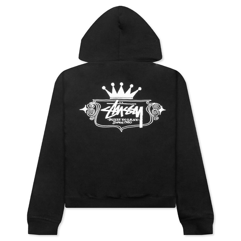 Stüssy BUILT TO LAST ZIP HOODIE - BLACK outlook