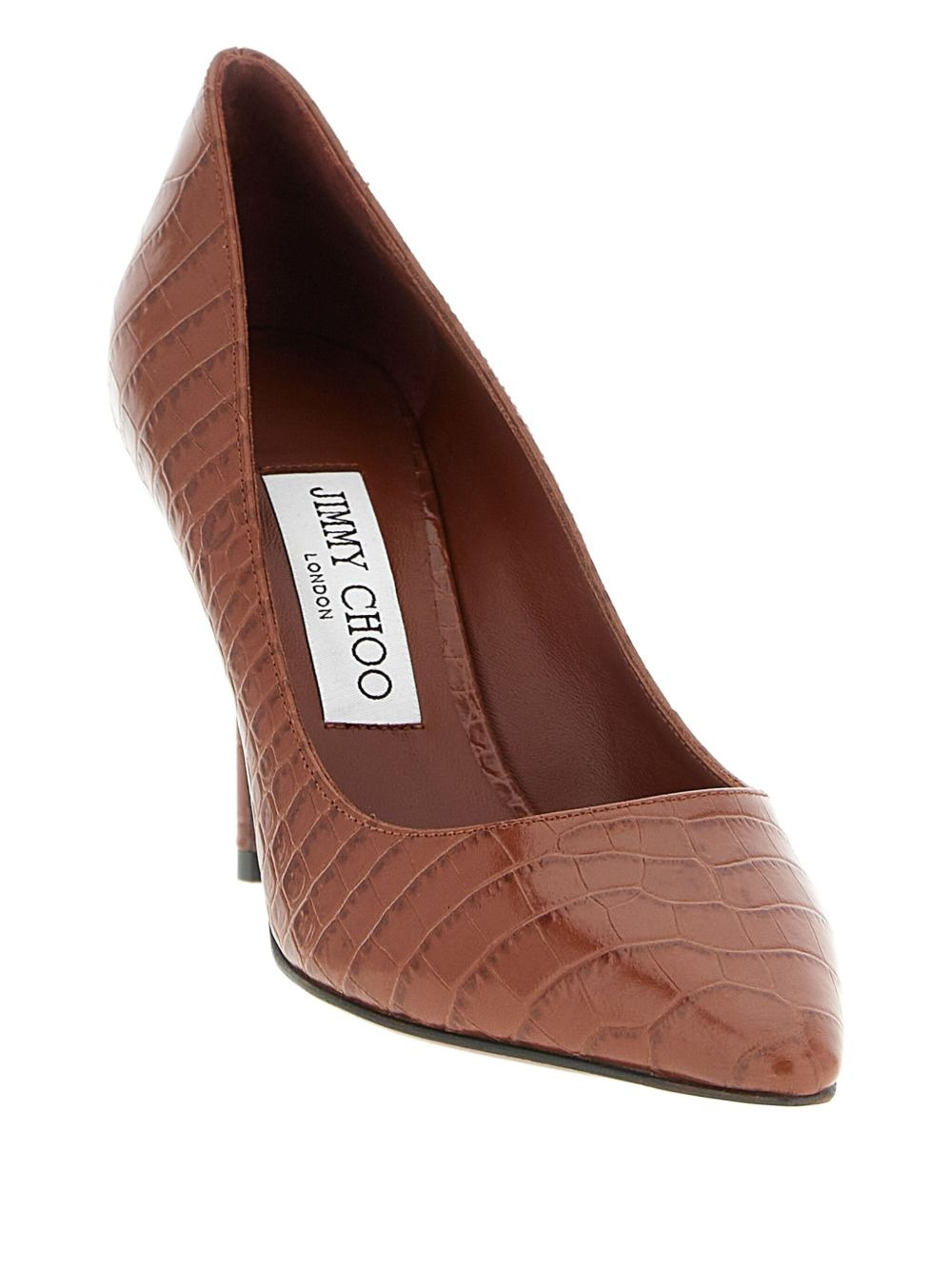 85mm Romy crocodile-effect pointed-toe pumps - 2
