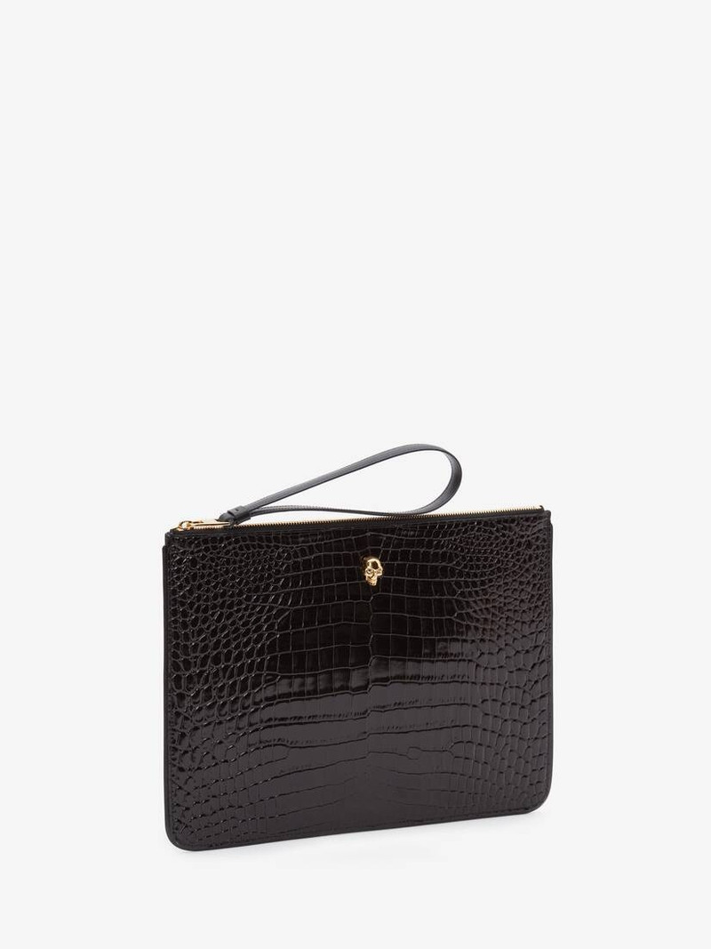 Skull Zip Pouch in Black 2