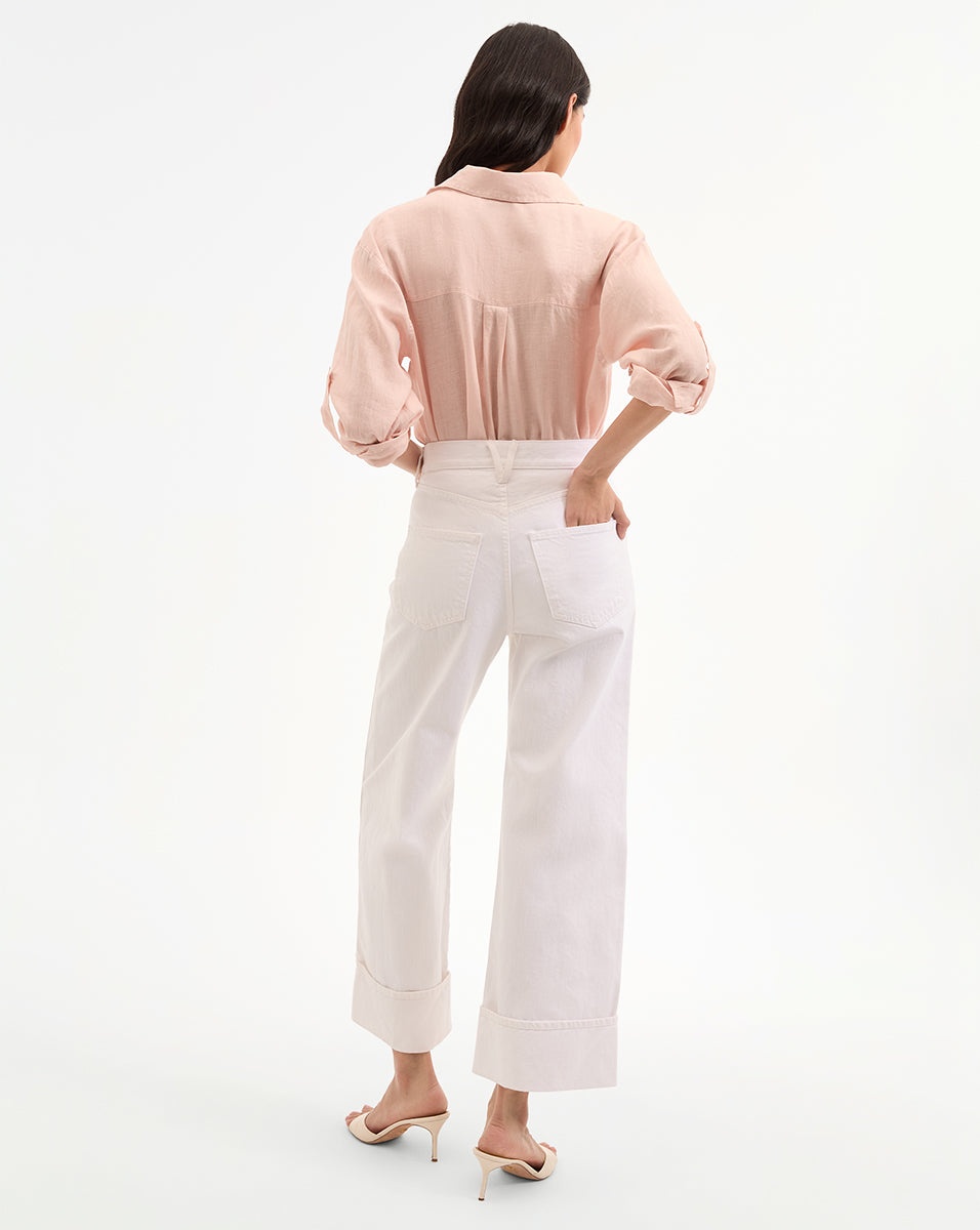 TAYLOR CUFFED CROPPED WIDE-LEG JEAN - 5