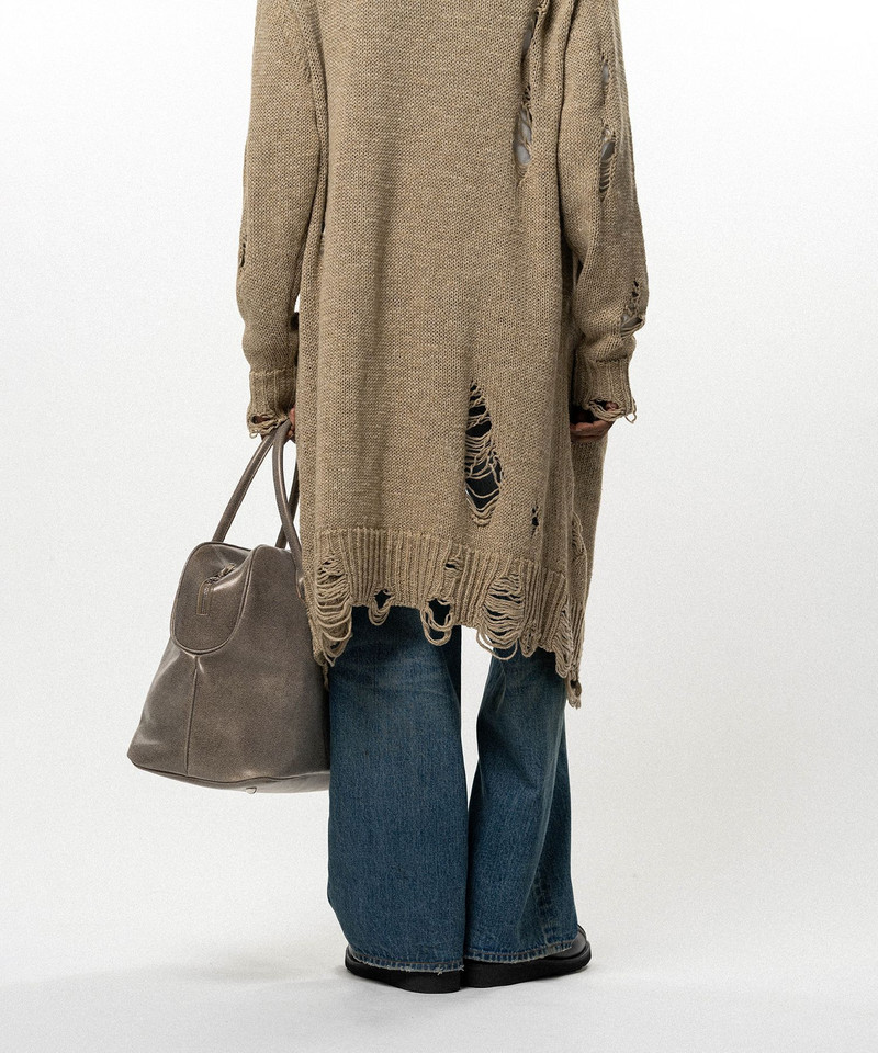 Damaged Low Gauge Long Cardigan 25