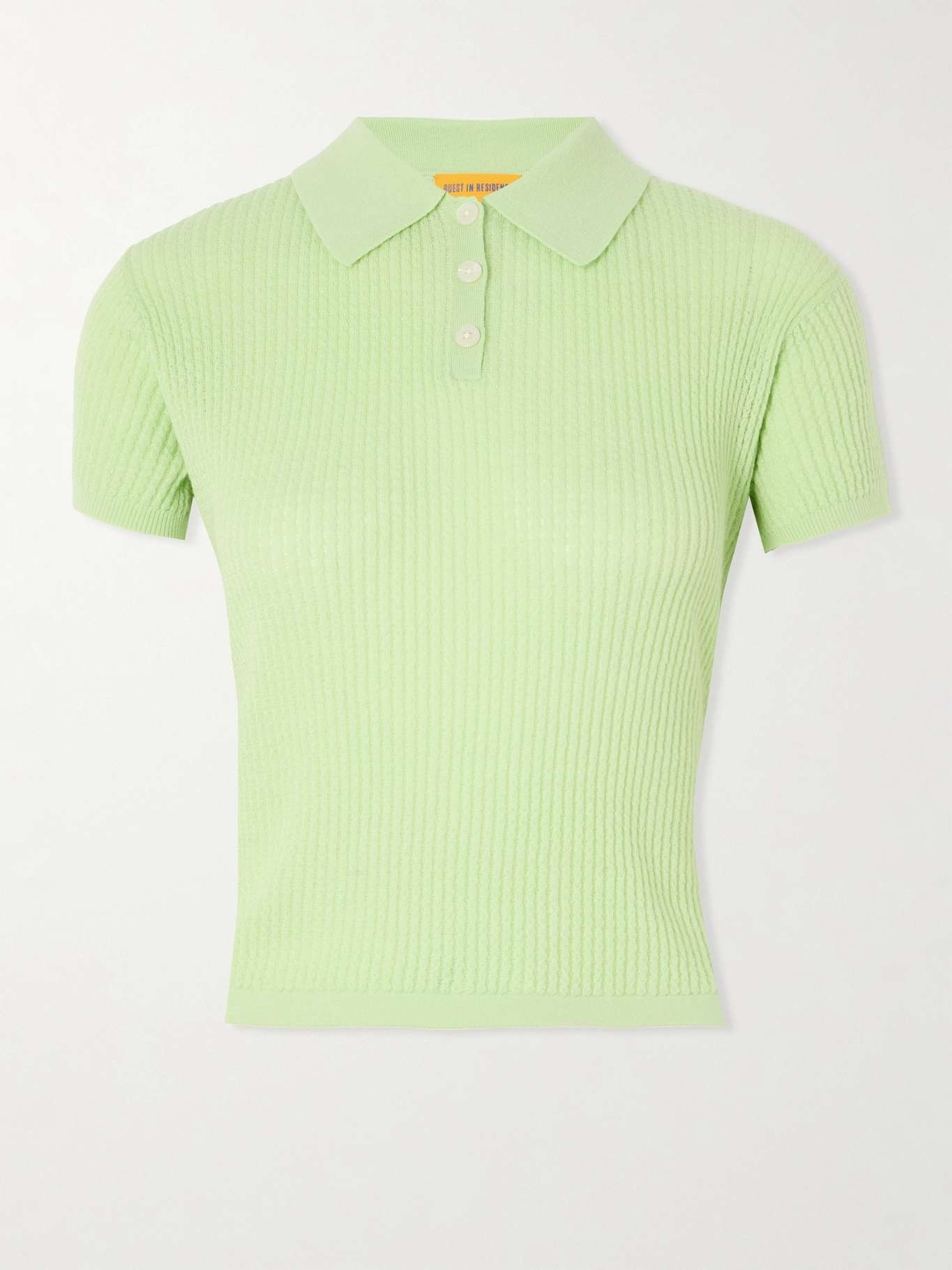 Ribbed cashmere polo sweater Light green - 1