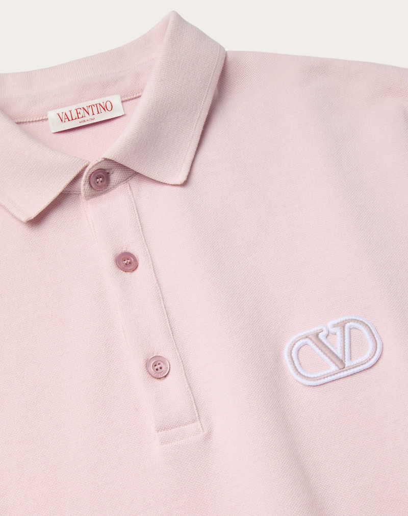 COTTON PIQUÉ POLO SHIRT WITH VLOGO SIGNATURE PATCH 3