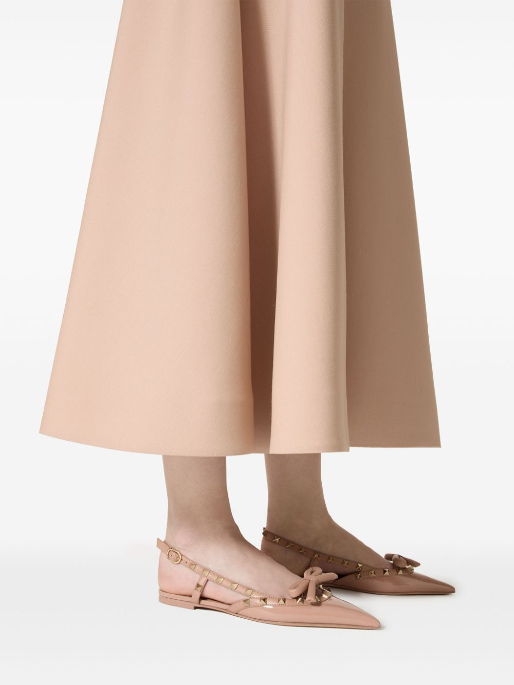 Valentino Garavani Rockstud Bow Slingback Ballerina In Patent Leather - 3