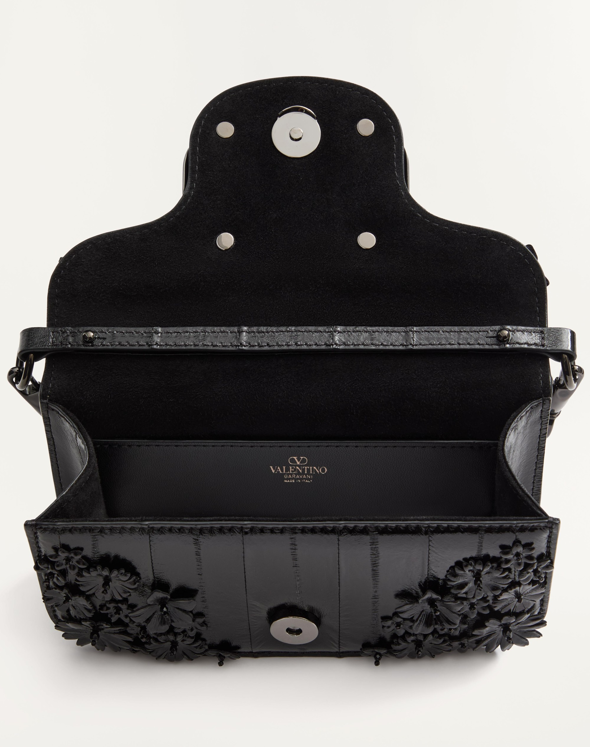 VALENTINO GARAVANI LOCÒ SMALL SHOULDER BAG EMBROIDERED IN EEL - 6