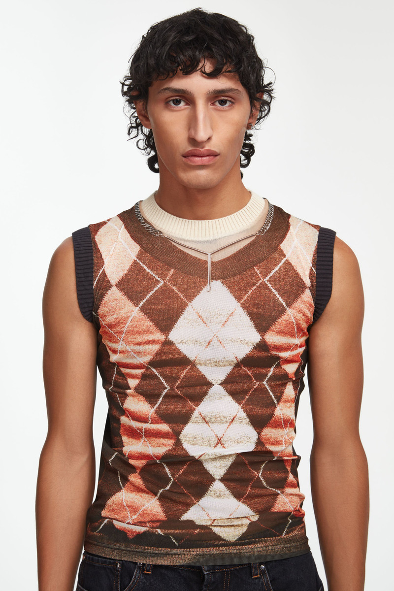 Trompe L'Oeil Argyle Tank Top 1