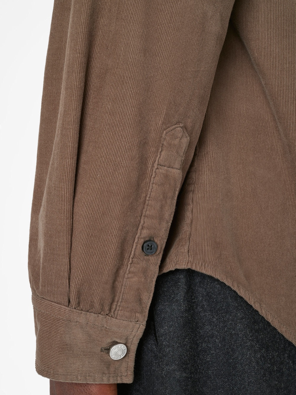 Double Pocket Micro Corduroy Shirt in Mocha - 4