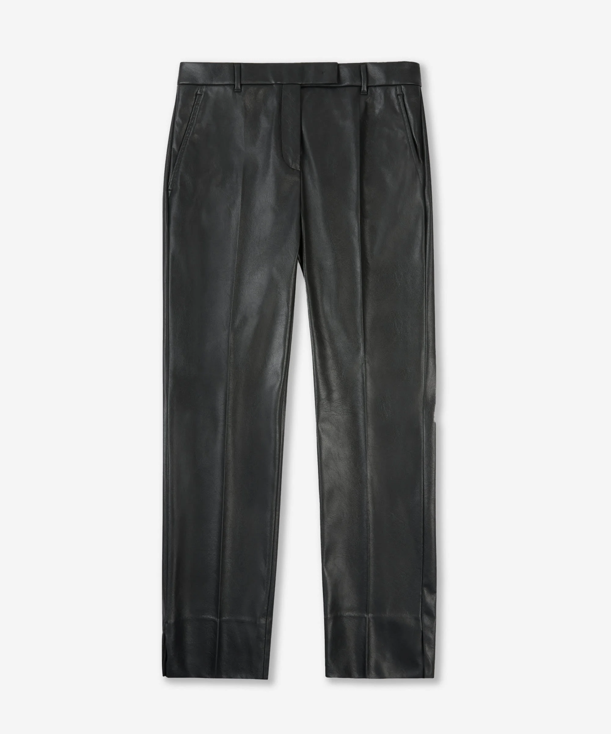 Slim-fit trousers in stretch faux leather - 1