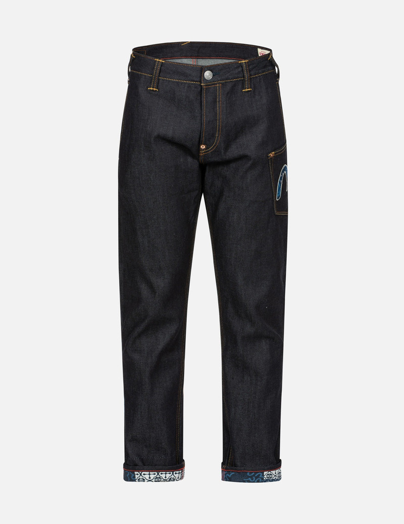 EVISU Seagull and Kamon Sashiko Embroidery Carrot Fit Jeans #2017 outlook