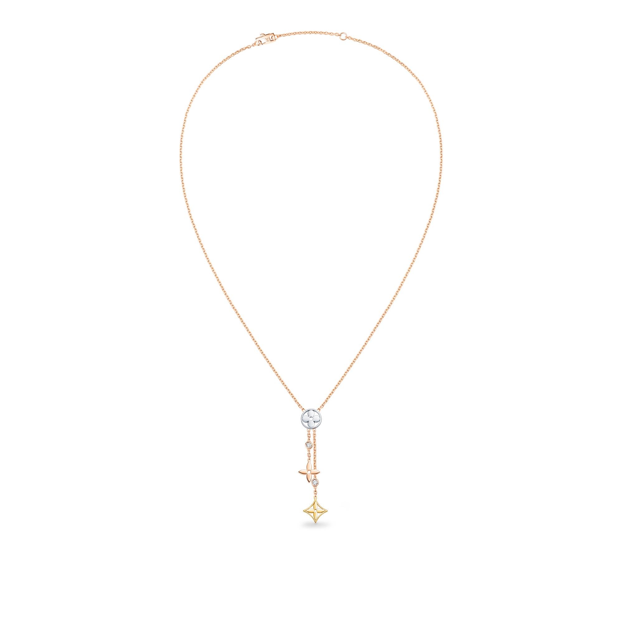 IDYLLE BLOSSOM Y PENDANT, 3 GOLDS AND DIAMONDS - 3