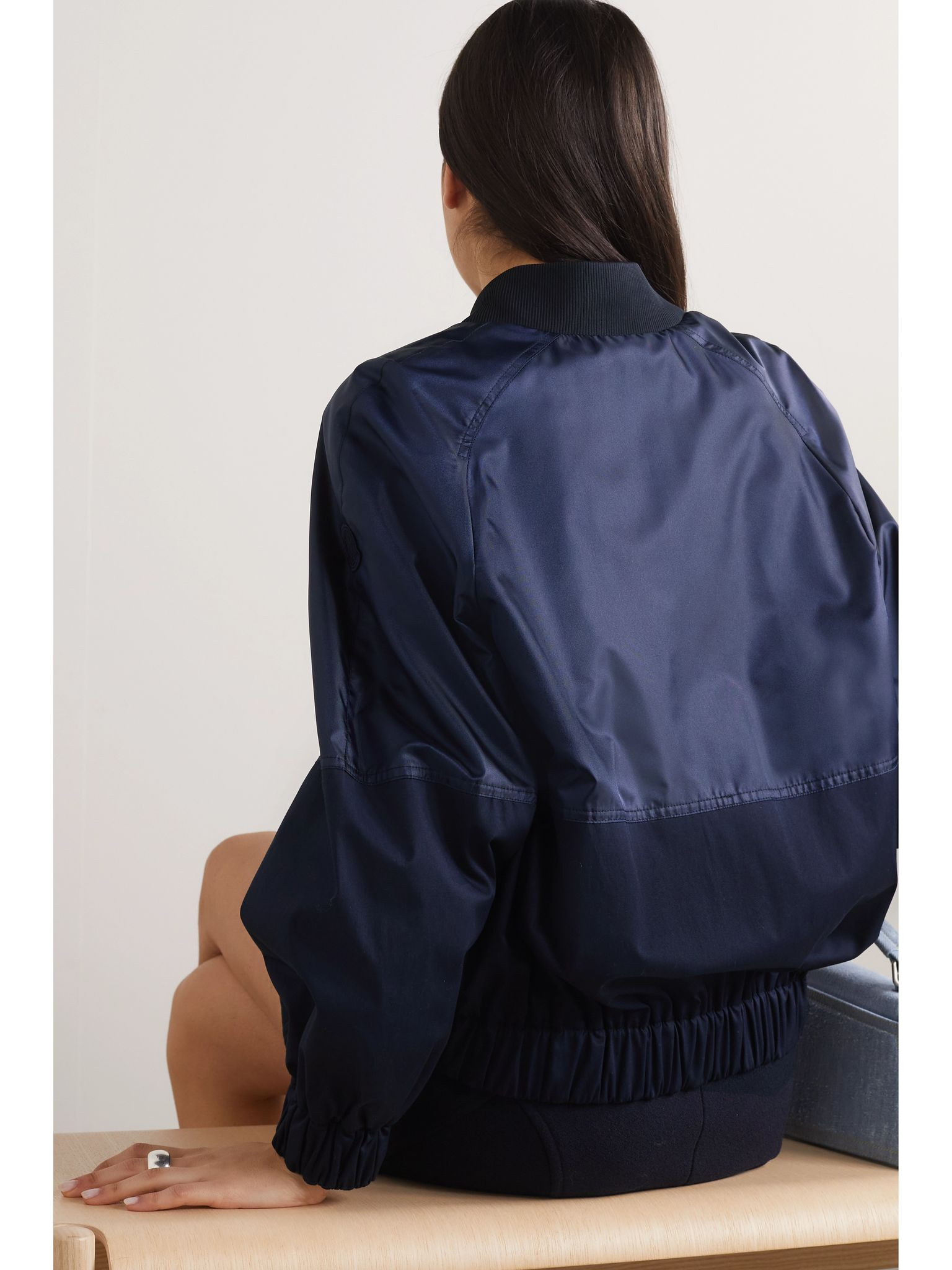 Gobie satin and cotton-blend twill bomber jacket Navy - 4