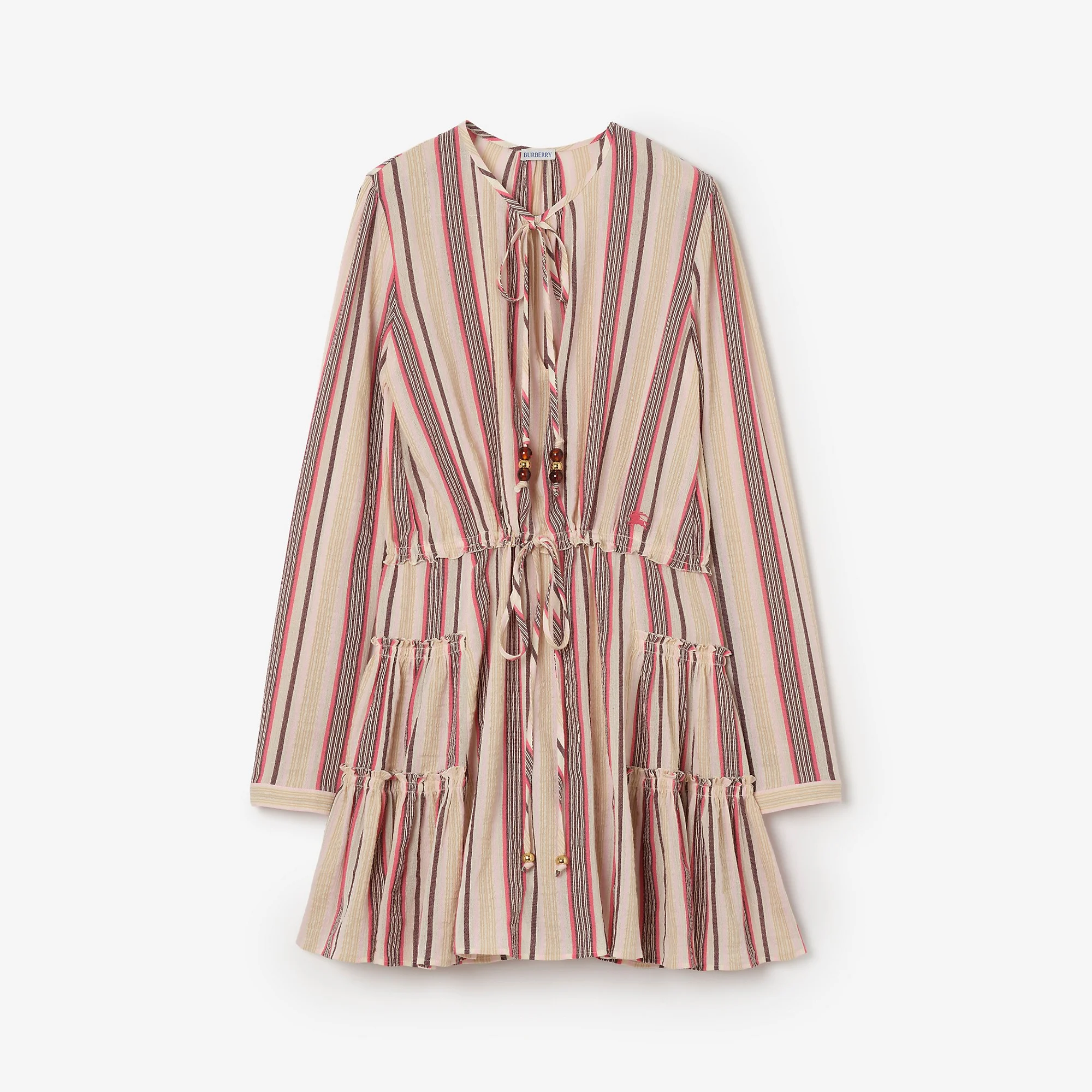Striped Cotton Voile Dress - 1