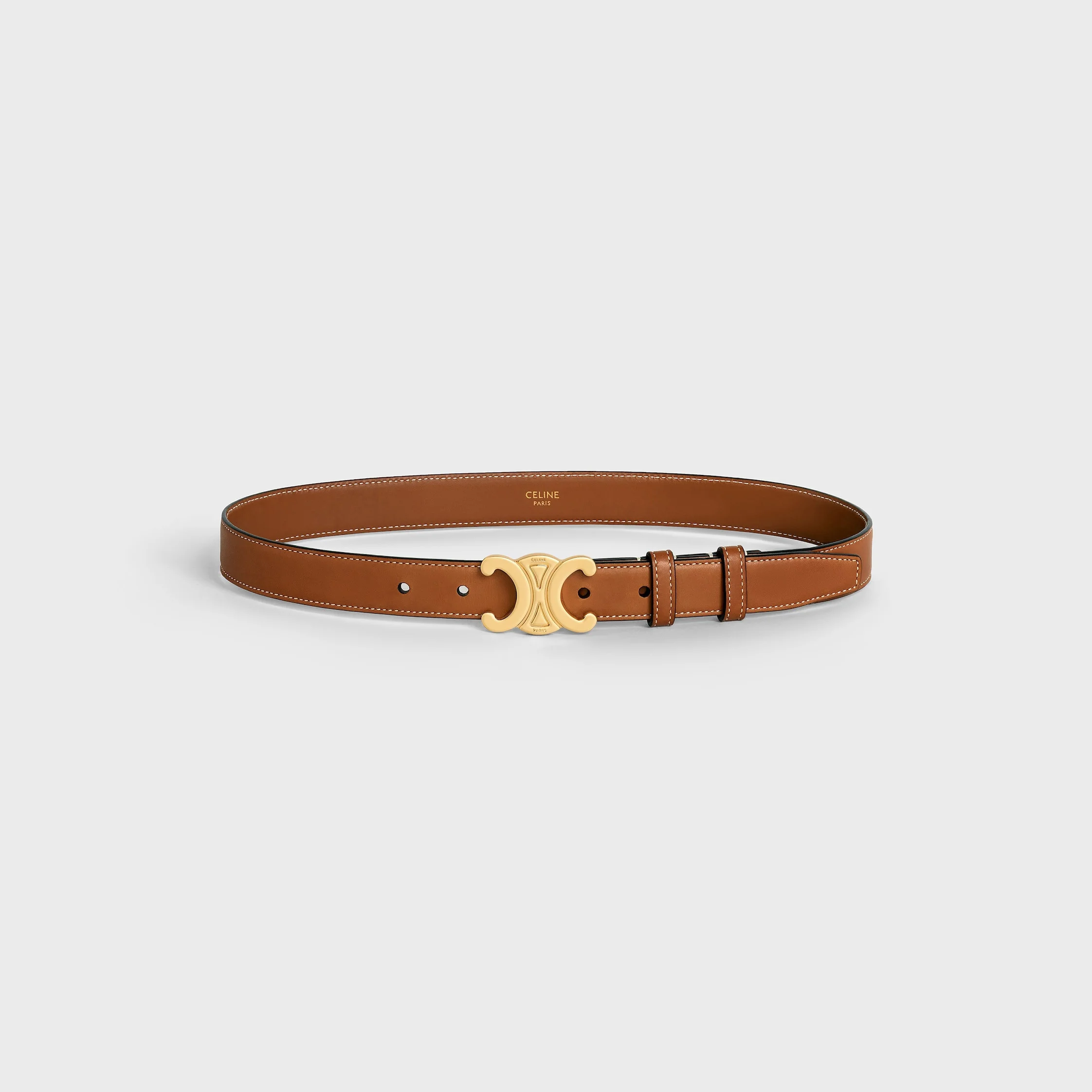 Medium Triomphe Belt in Natural Calfskin - 1
