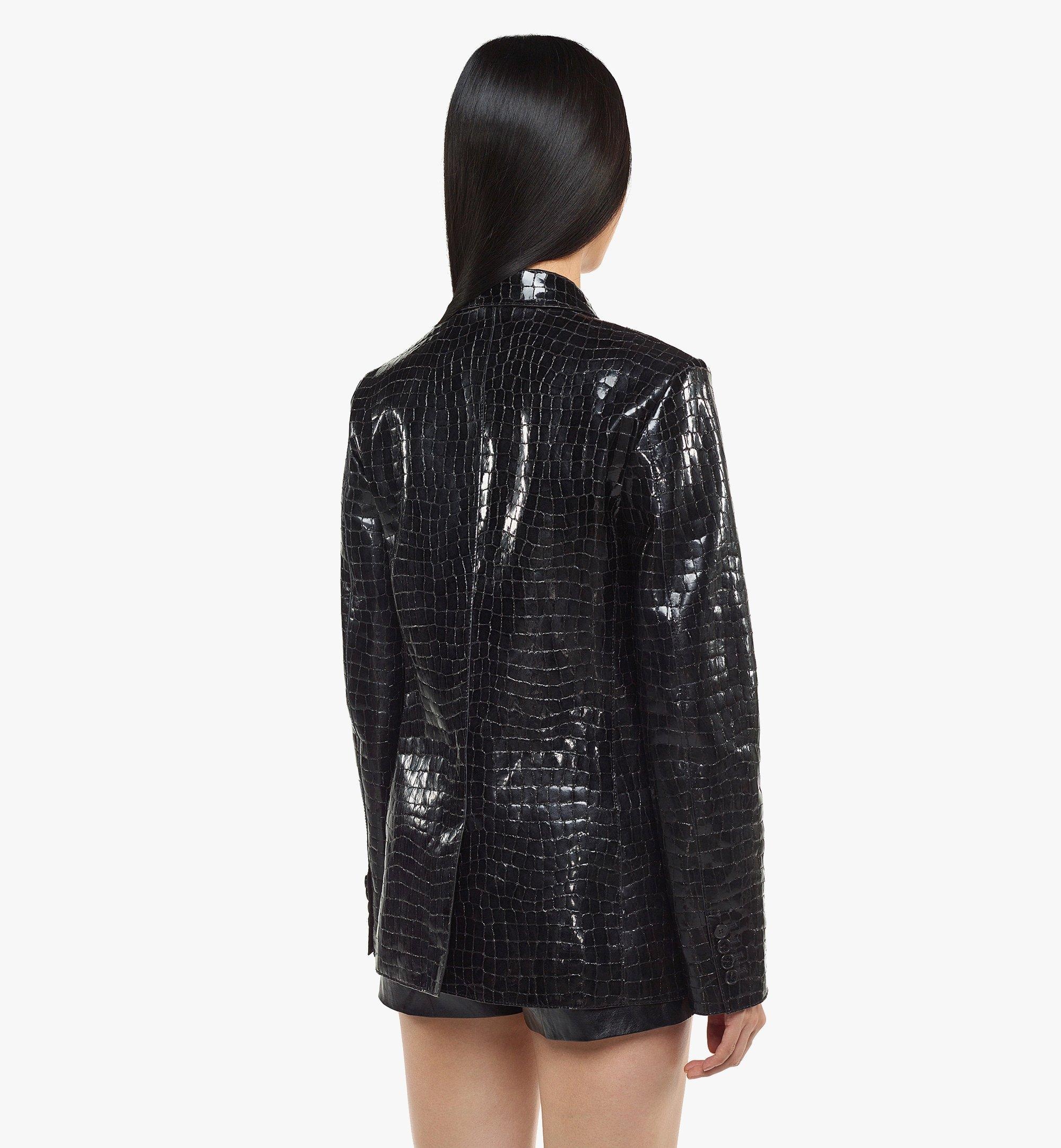 Cyberpunk Blazer in Croco-Embossed Patent Leather - 4