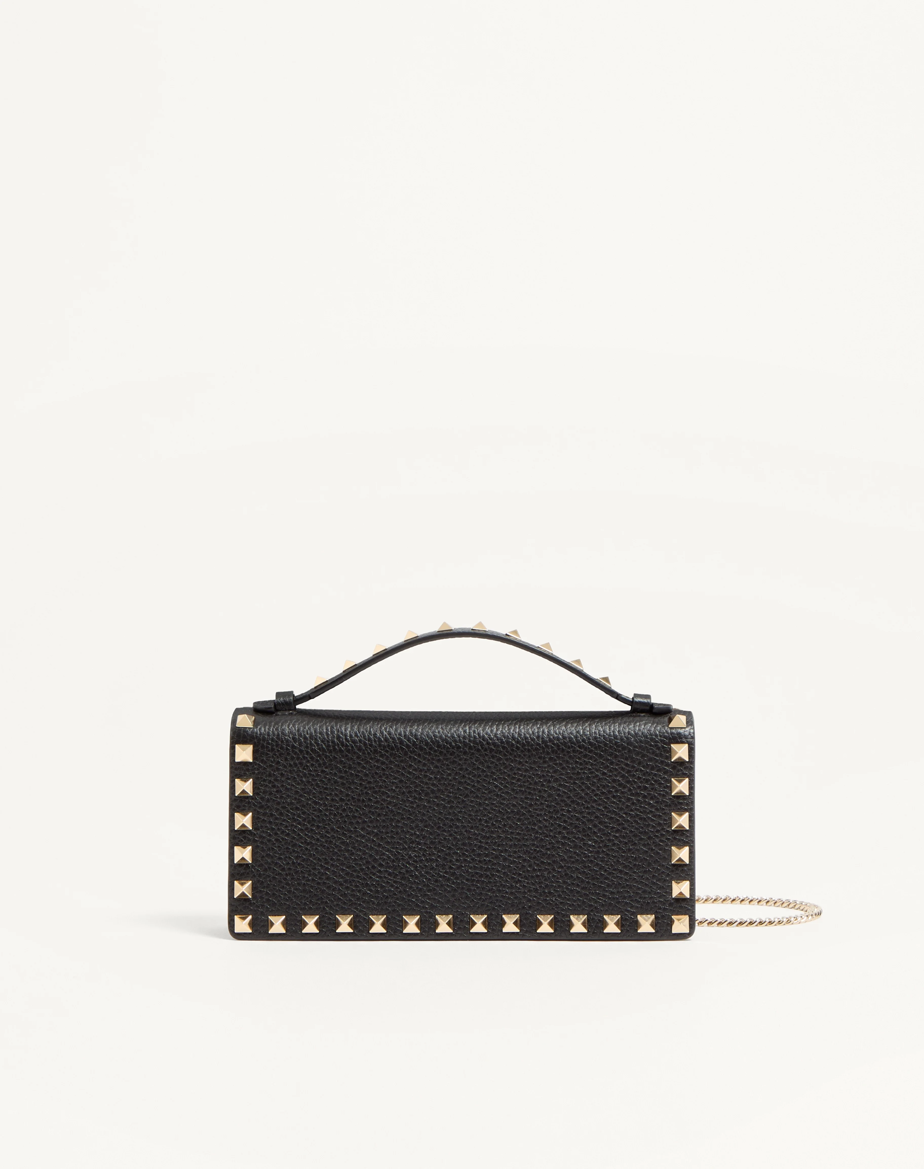 ROCKSTUD WALLET WITH CHAIN IN GRAINY CALFSKIN - 1