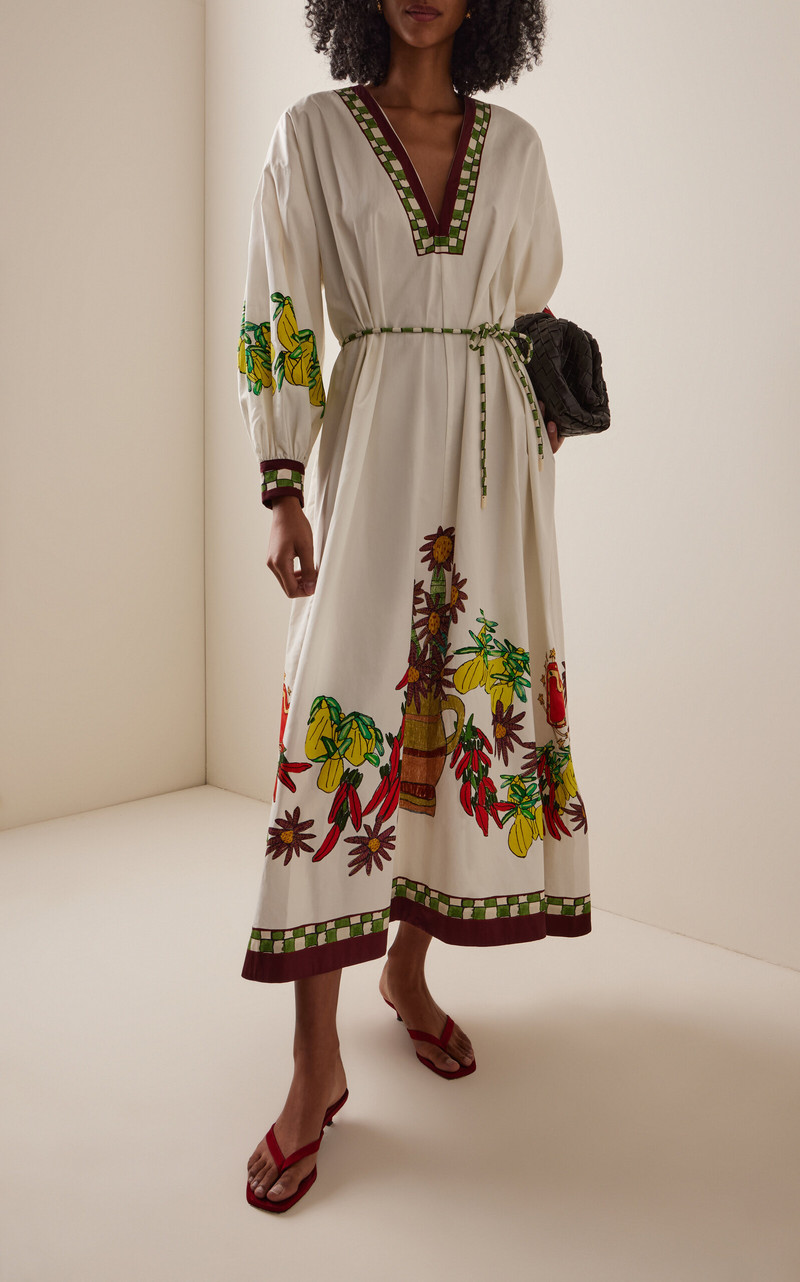 ALÉMAIS Katerina Cotton Poplin Midi Dress ivory outlook