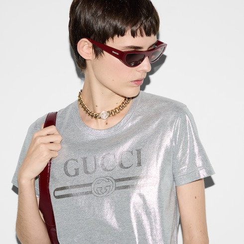 Printed laminated cotton T-shirt - 5