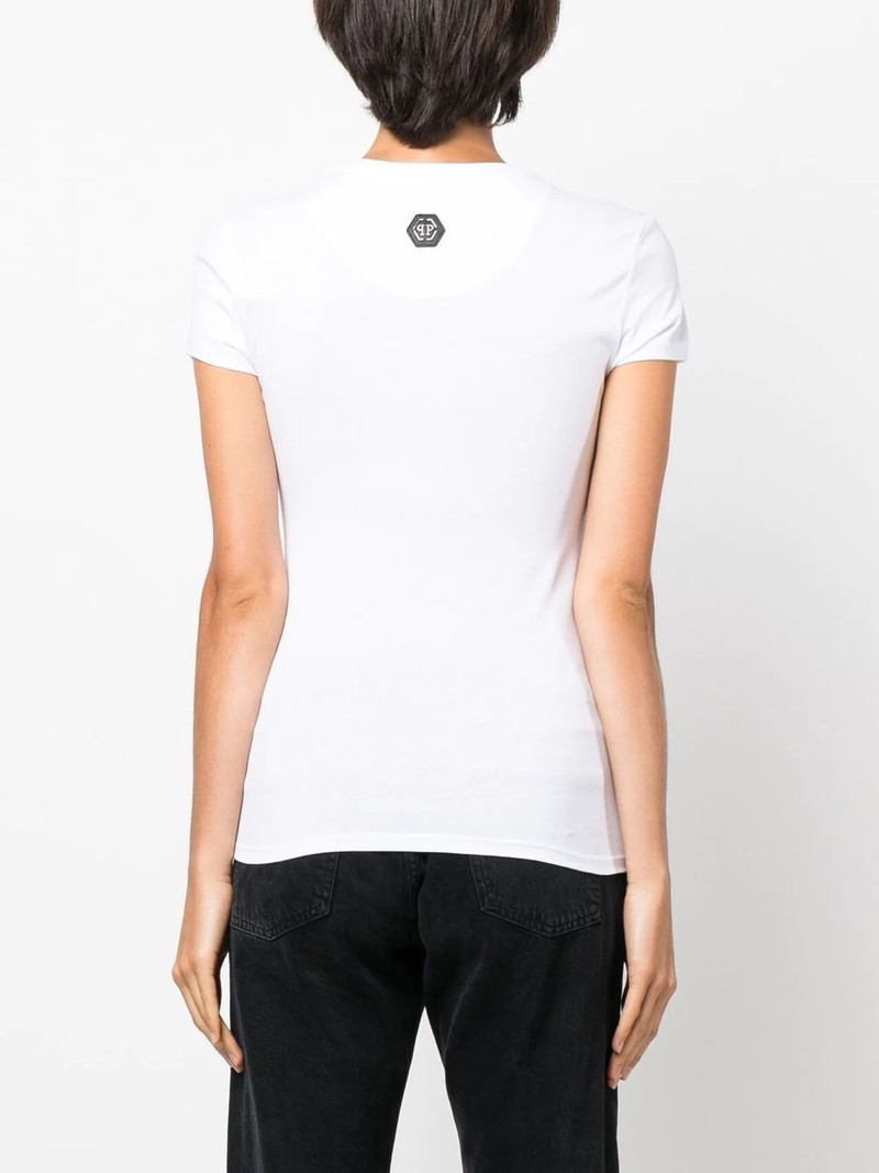 crystal-embellished script T-shirt 4