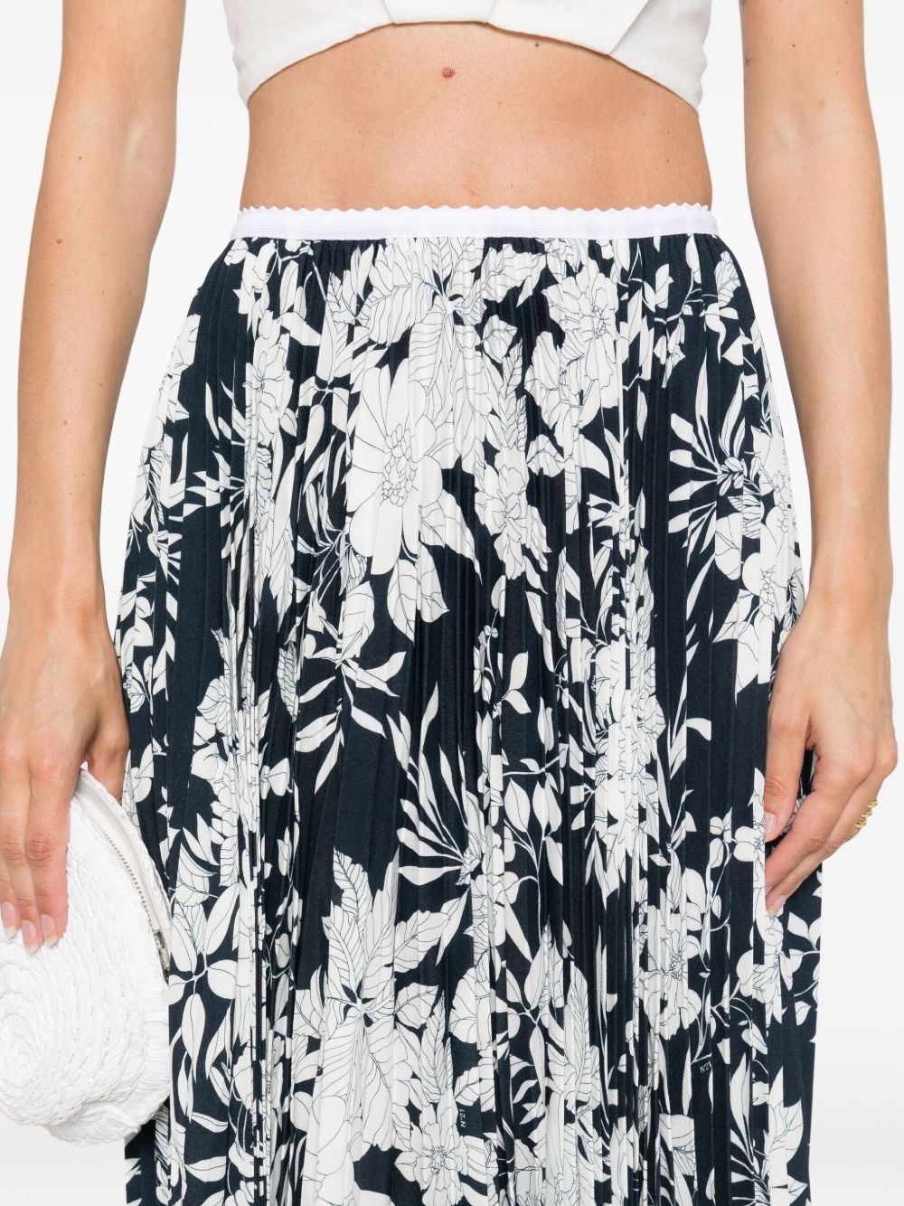 pleated floral-print midi skirt - 5