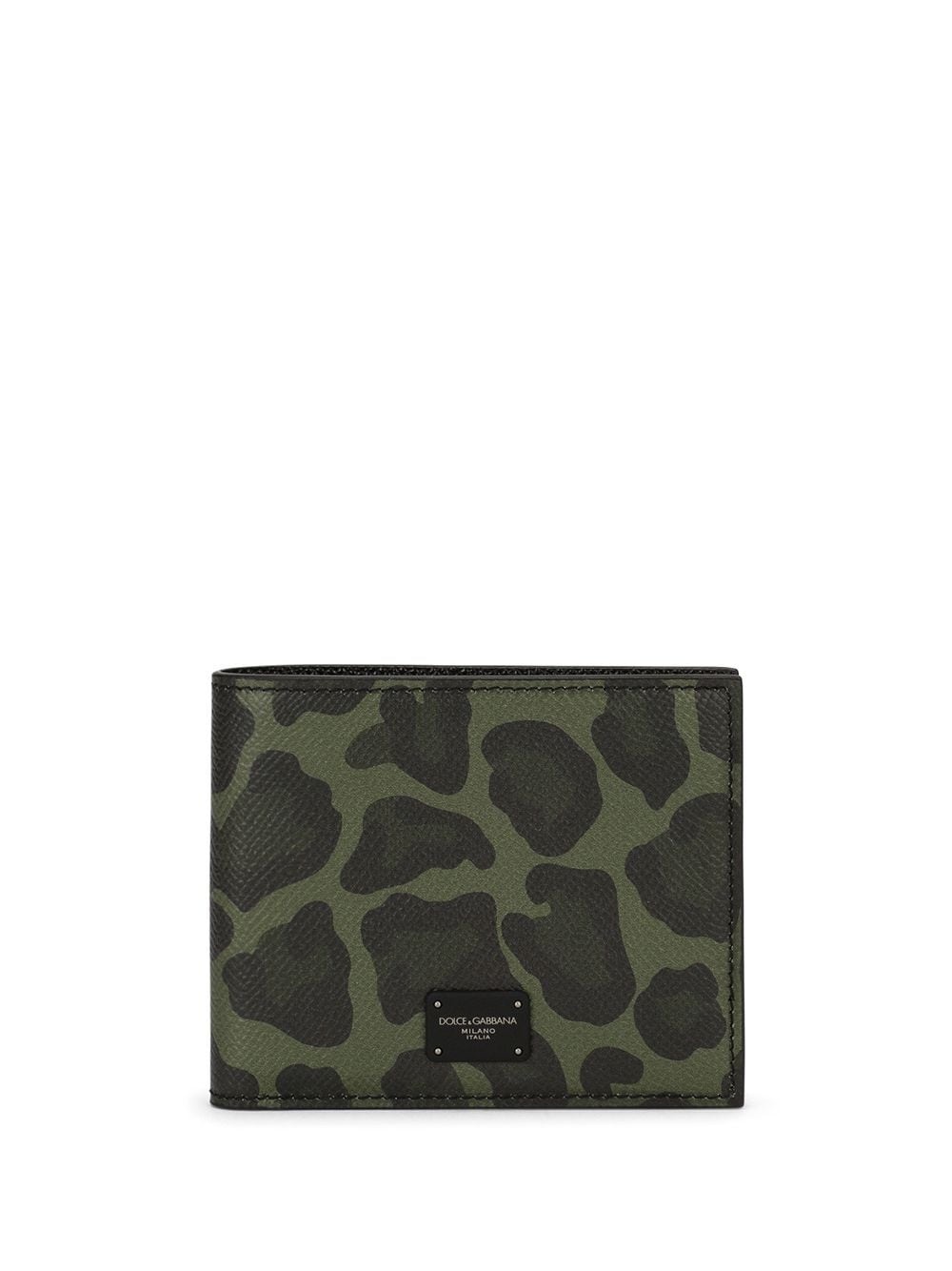 animal-print leather wallet - 1