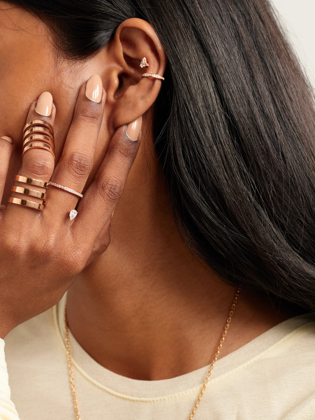 Serti Sur Vide 18-karat Rose Gold Diamond Ring - 5