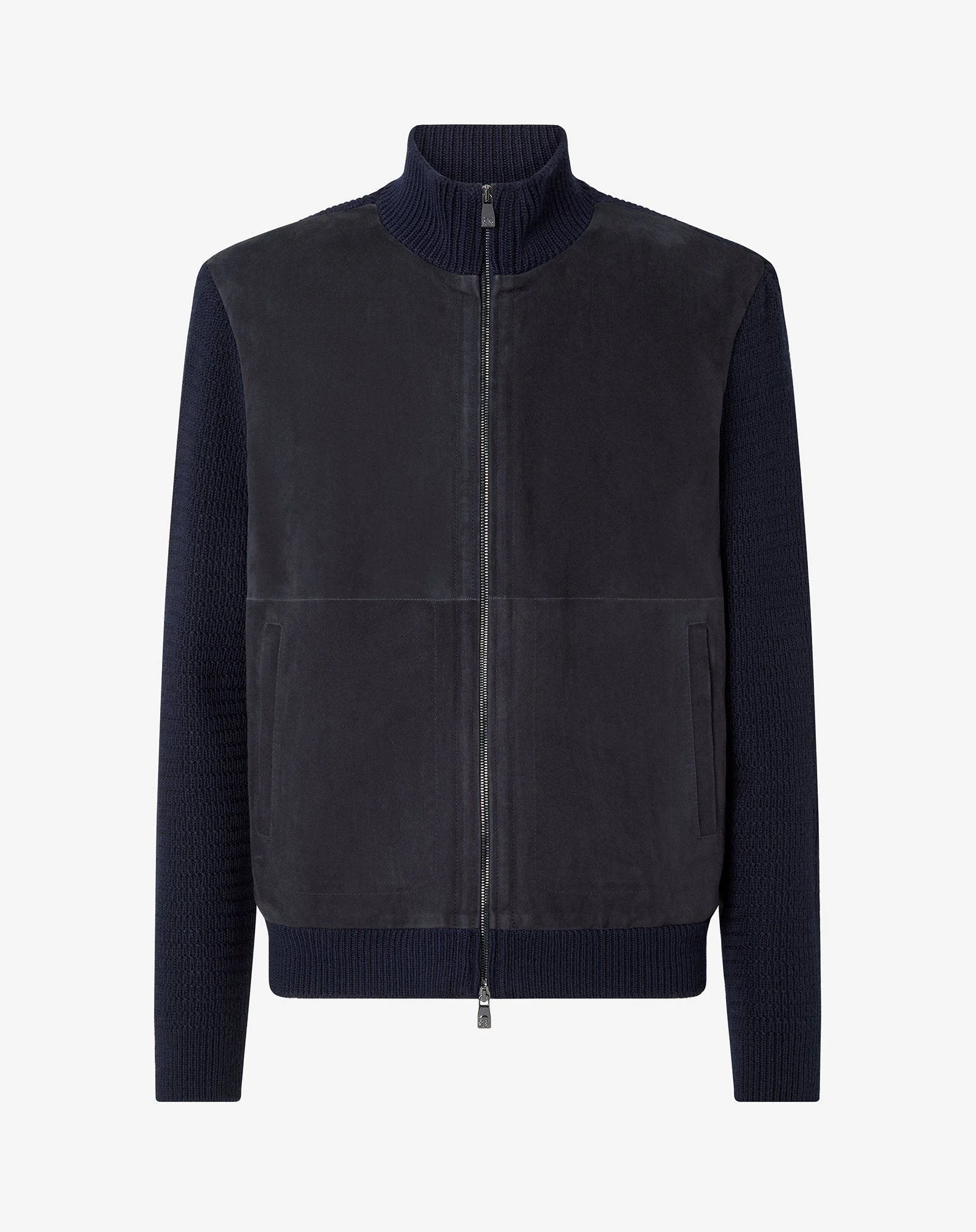 Blue unlined two-fabric jacket - 1