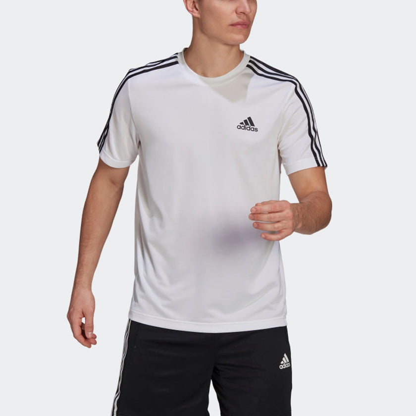 adidas Aeroready Sports Triple Stripes Short Sleeve Men's White GM2156 - 2