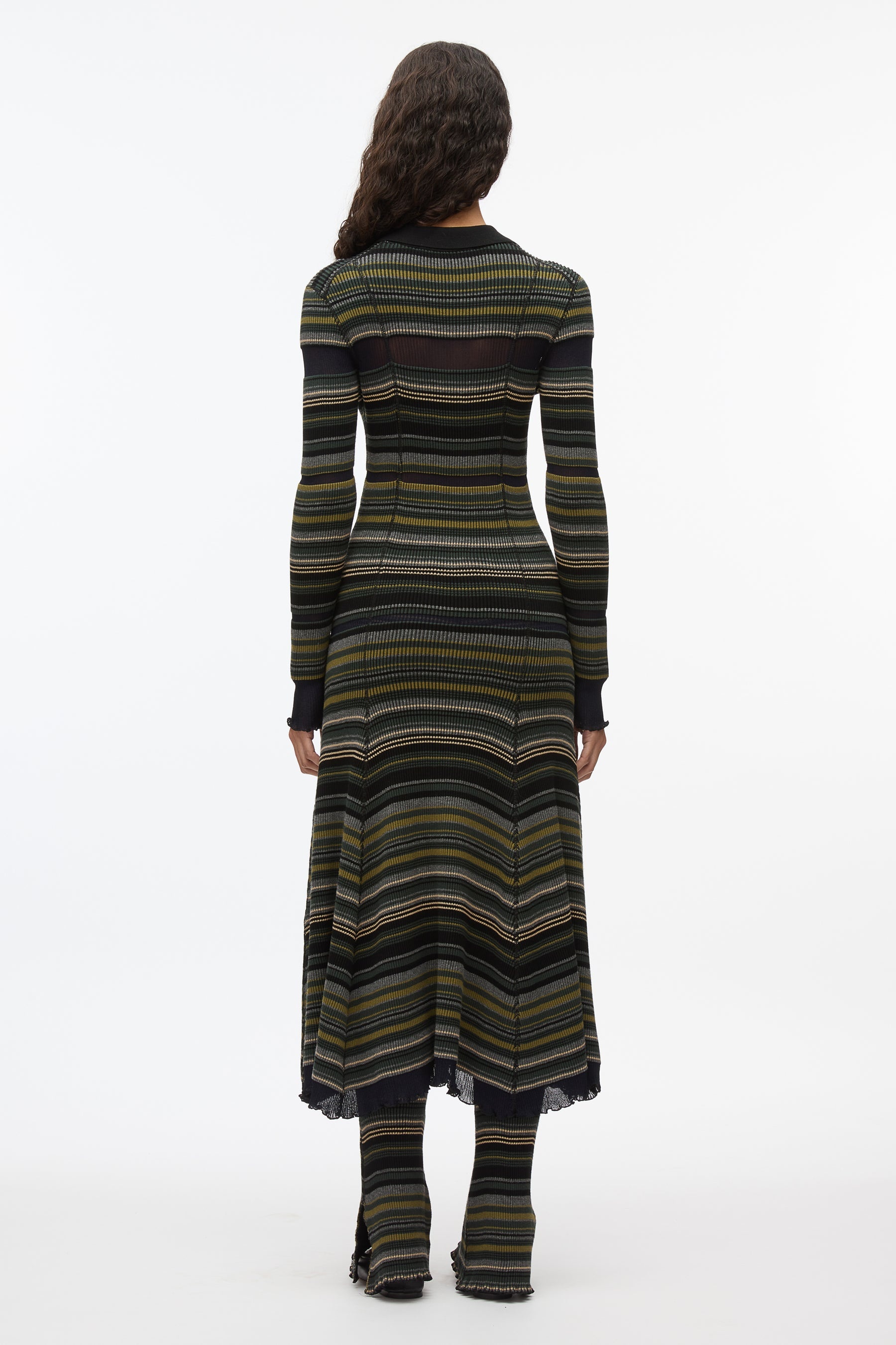 Reversible Stripe Knit Polo Dress - 4