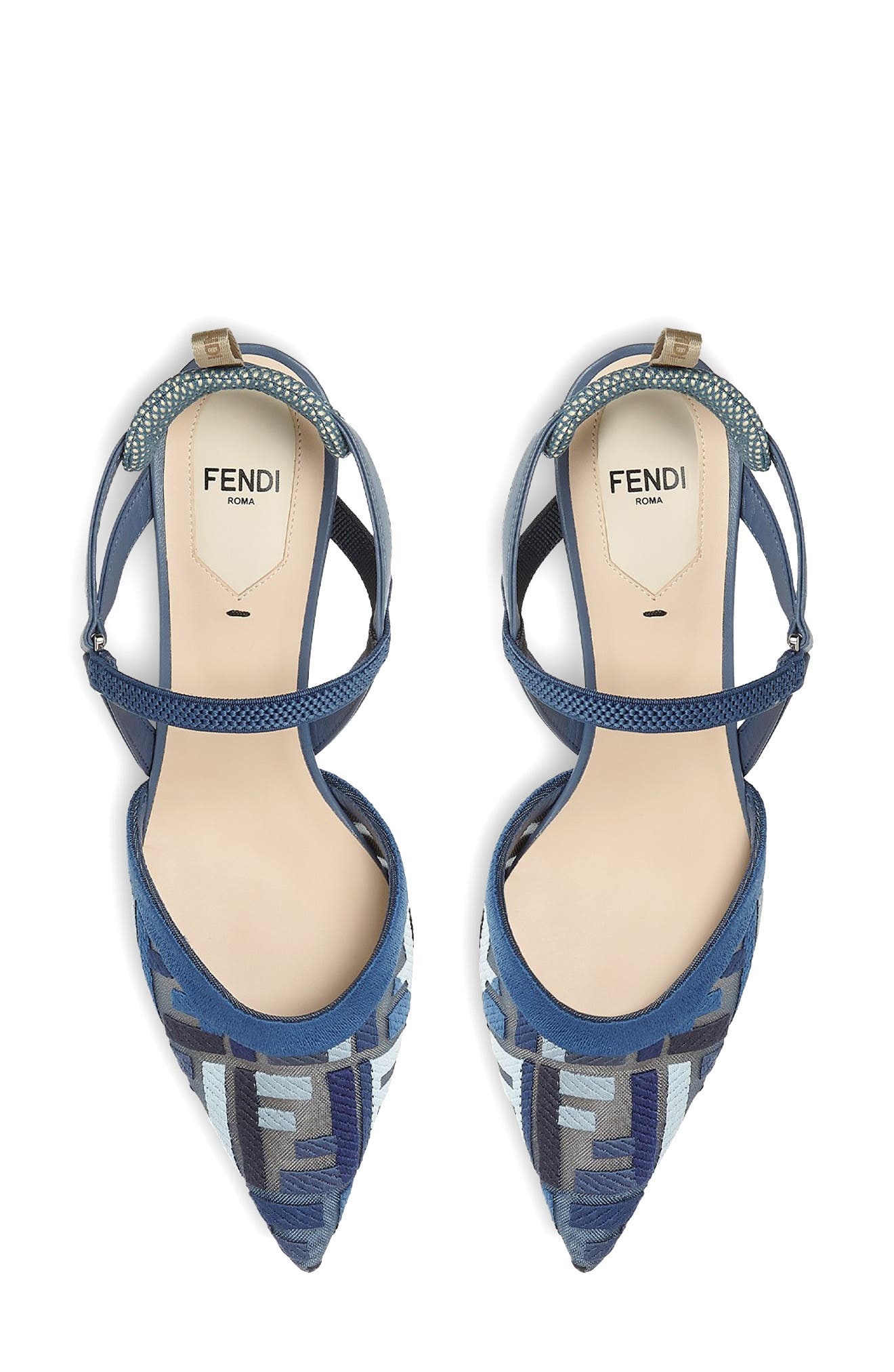 Fendi Colibrì Lite Pointed Toe Slingback Pump in Blue Multicolor at Nordstrom - 3